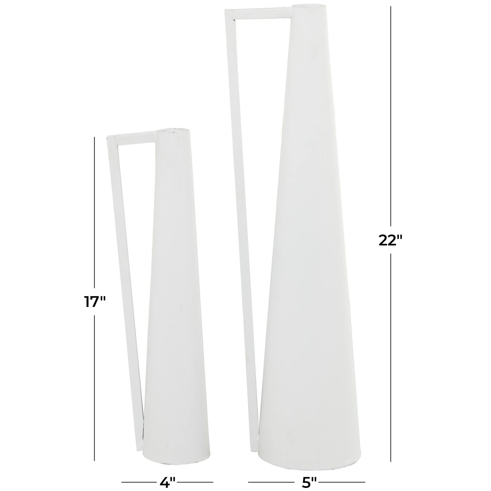 CosmoLiving by Cosmopolitan Metal Slim Vase with Handles Set of 2 22