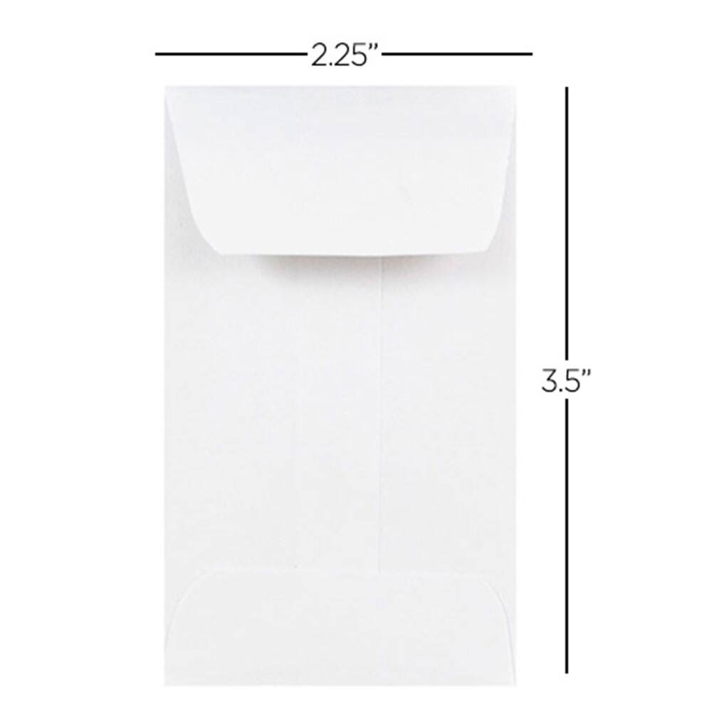 JAM Paper 2.25&#x22; x 3.5&#x22; White Coin Envelopes