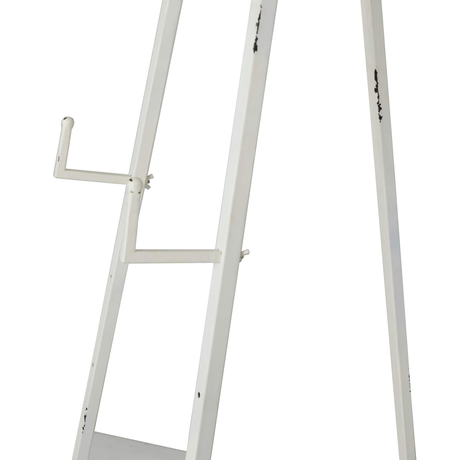 5.5ft. 3-Tier Adjustable White Metal Anchor Easel with Foldable Stand and Chain Support