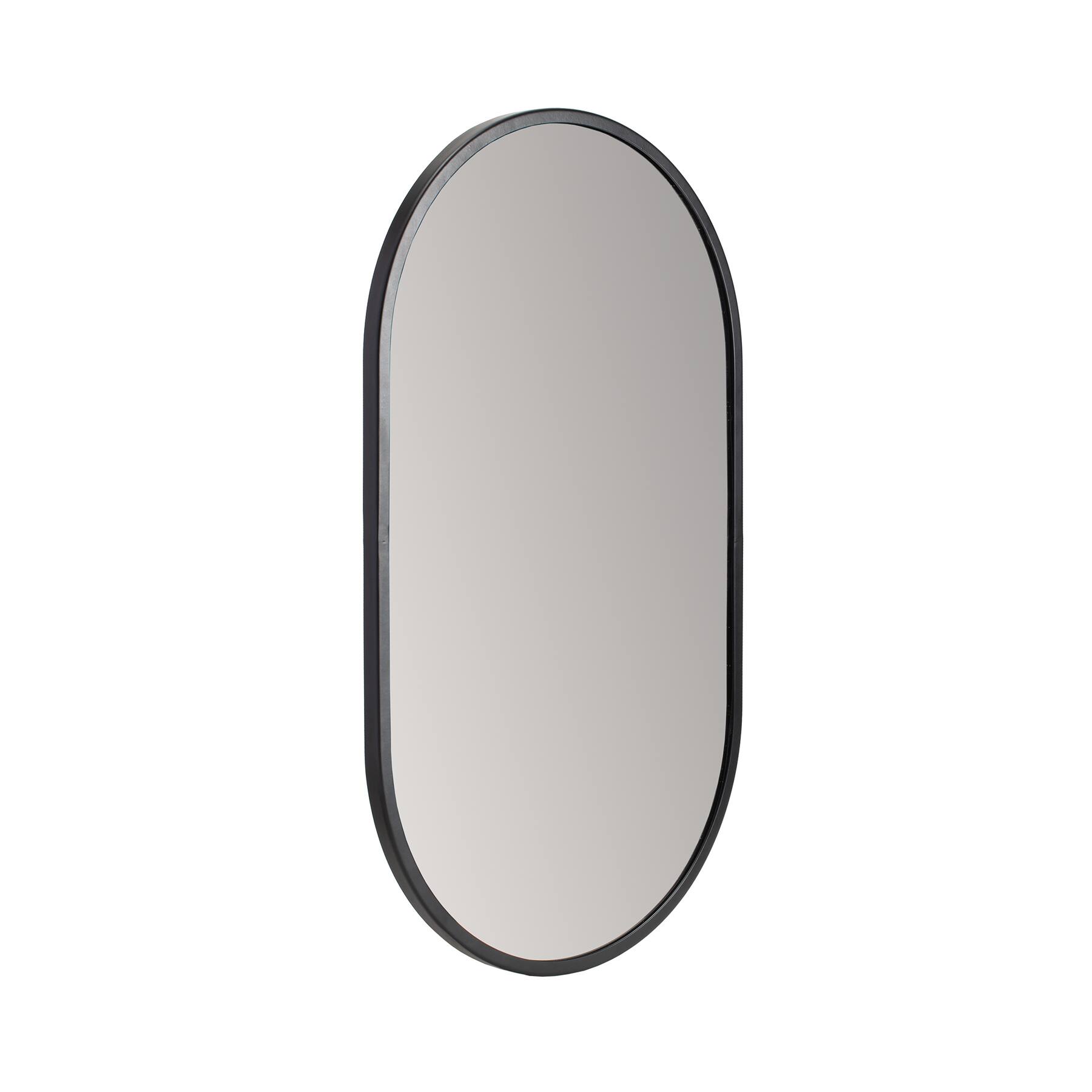 Habitat Pluto 28&#x22; Black Oval Wall Mirror