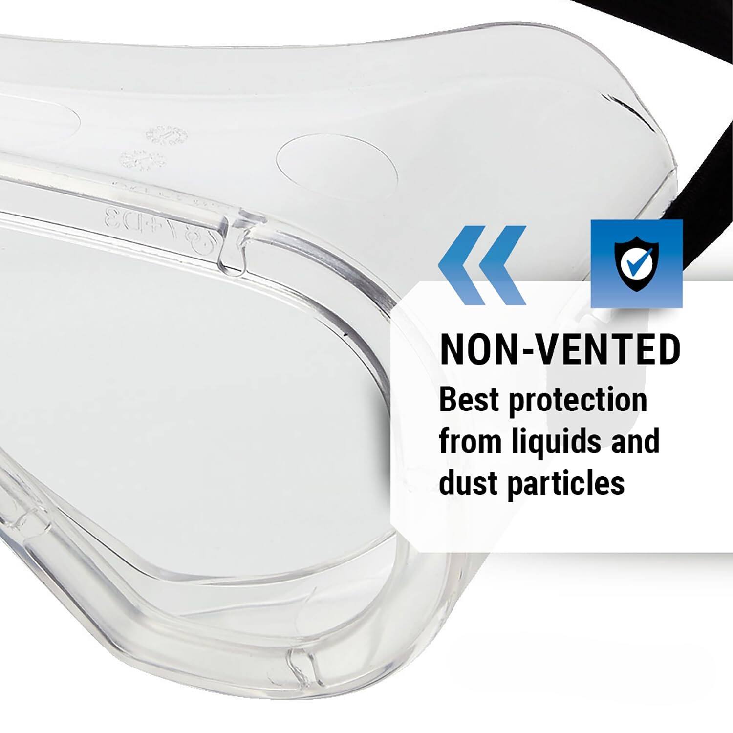 Non-Vented Anti-Fog &#x26; Anti-Splash Safety Goggles