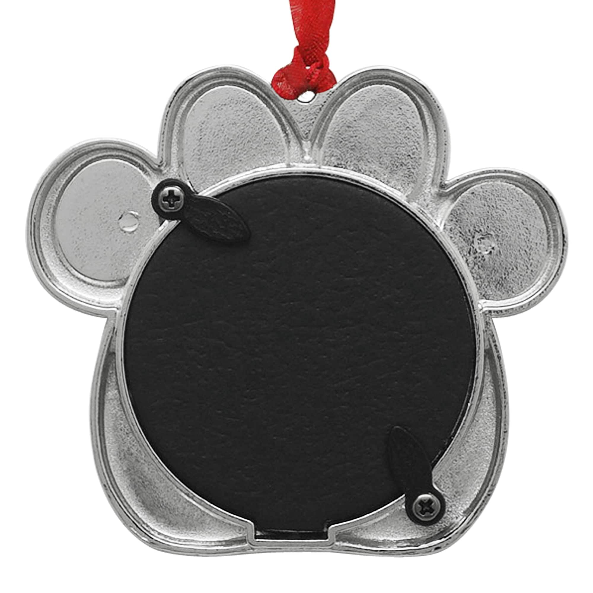 2&#x22; x 2&#x22; Silver &#x26; Red Glitter Paw Ornament Frame by Studio D&#xE9;cor&#xAE;