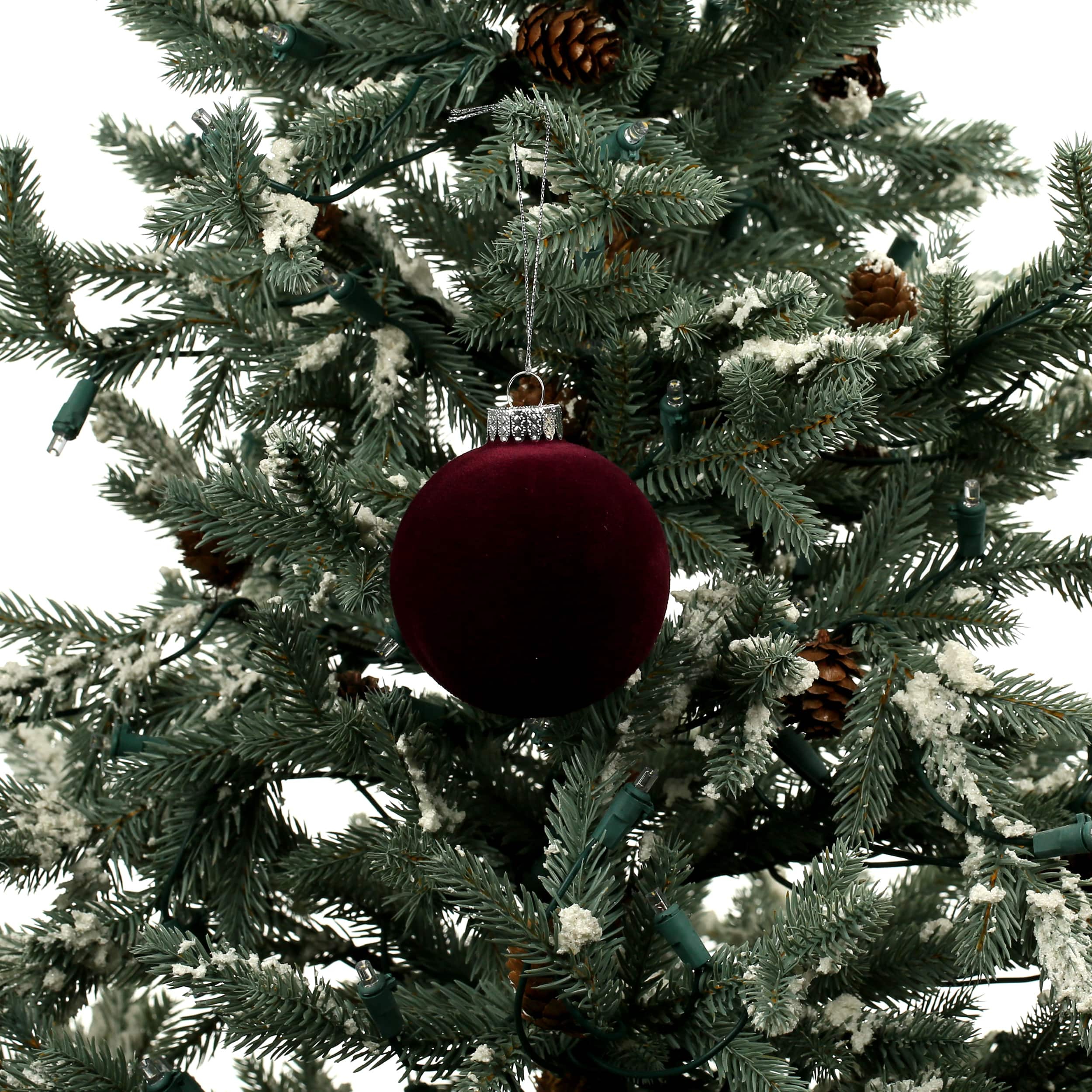 4 Pack 3.1&#x22; Purple Flocked Glass Ball Ornaments by Ashland&#xAE;