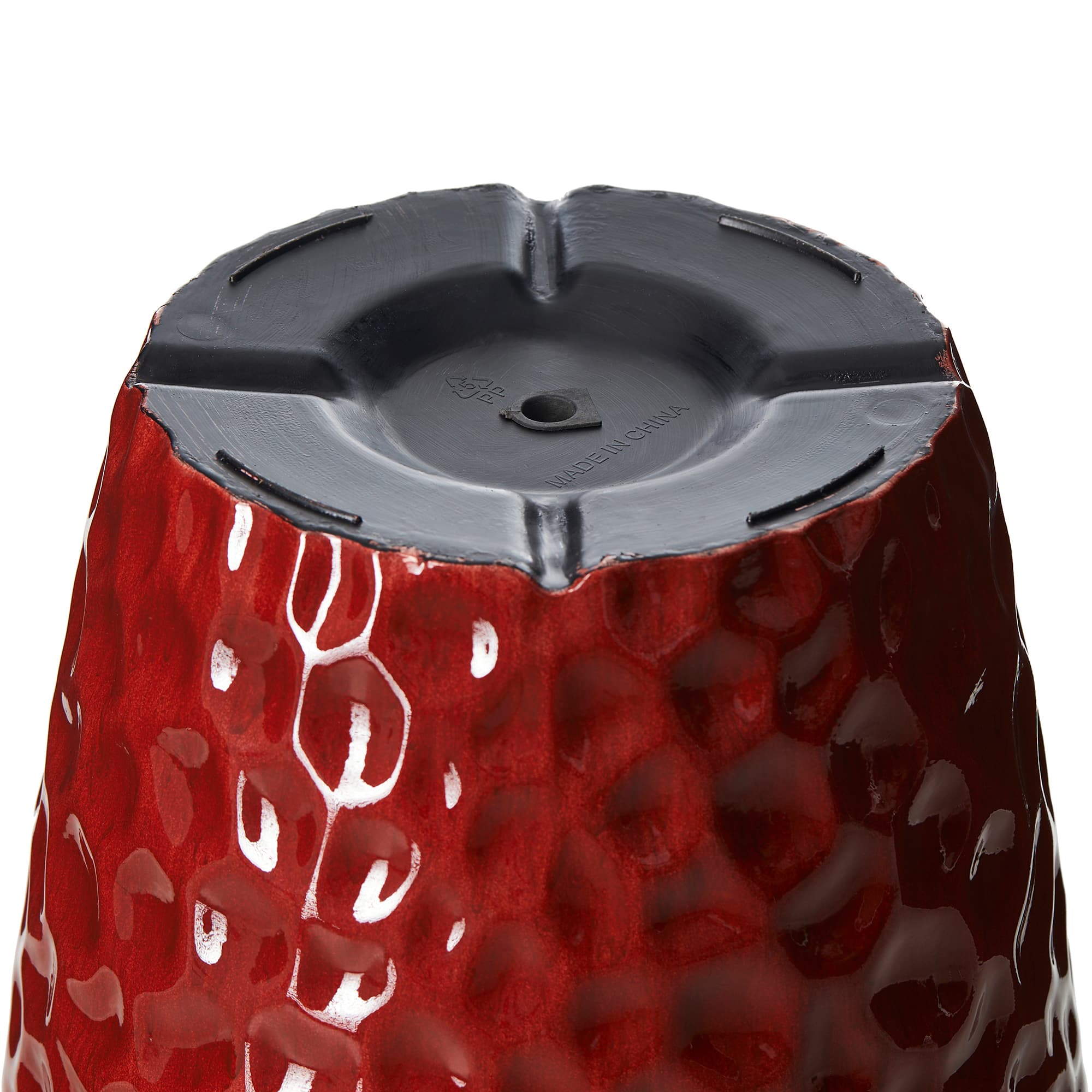 Glitzhome&#xAE; 23.75&#x22; Eco-Friendly Honeycomb Textured Red Tall Plastic Planters, 2ct.