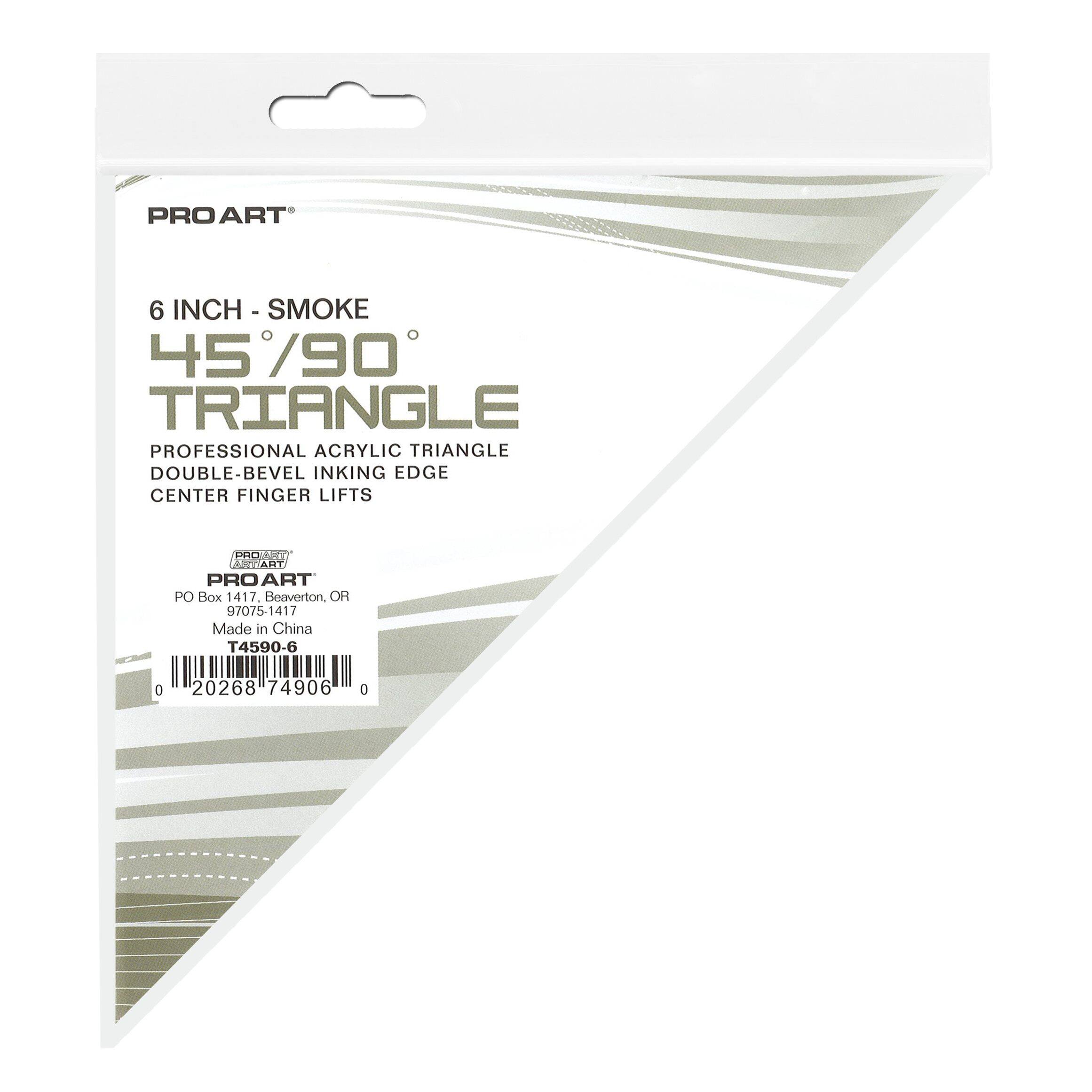 Pro Art® 6" Smoke 45/90 Triangle With Ink Edge & Finger Lift
