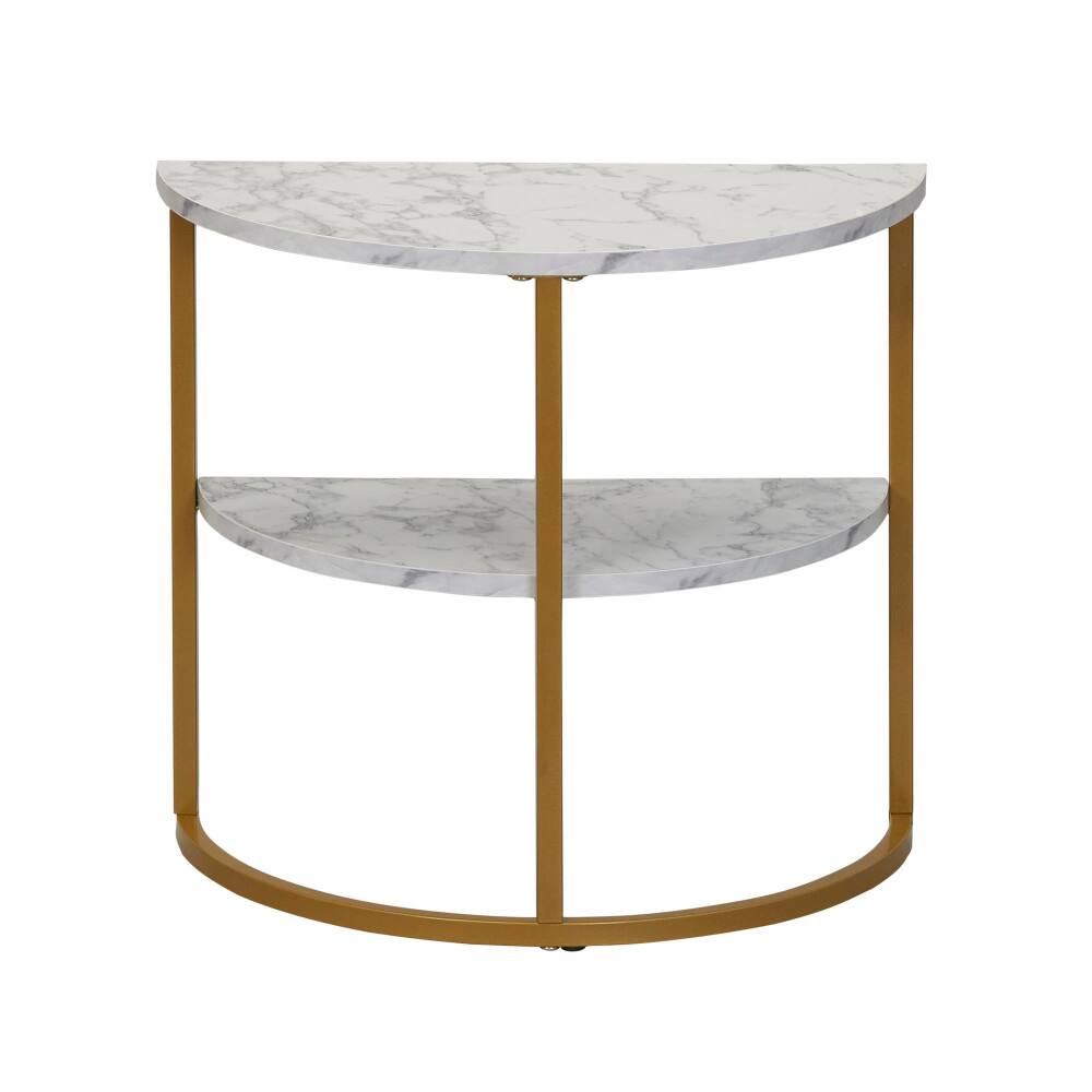 Household Essentials 18&#x22; 2-Tier Half Moon End Table