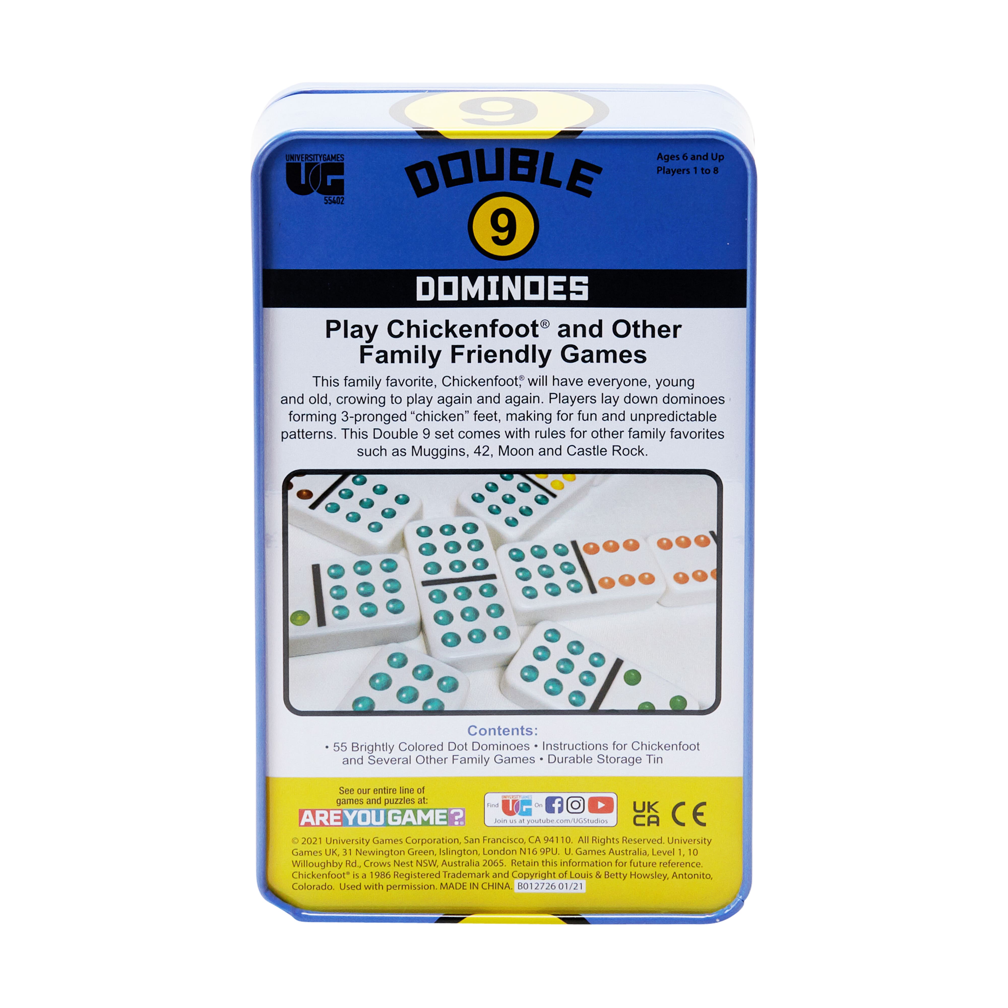 Double 9 Chickenfoot&#xAE; Dominoes