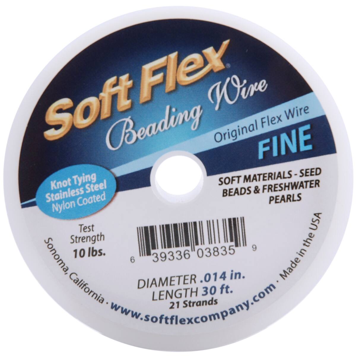 Soft Flex Wire 21 Strand .014X30' Satin Silver