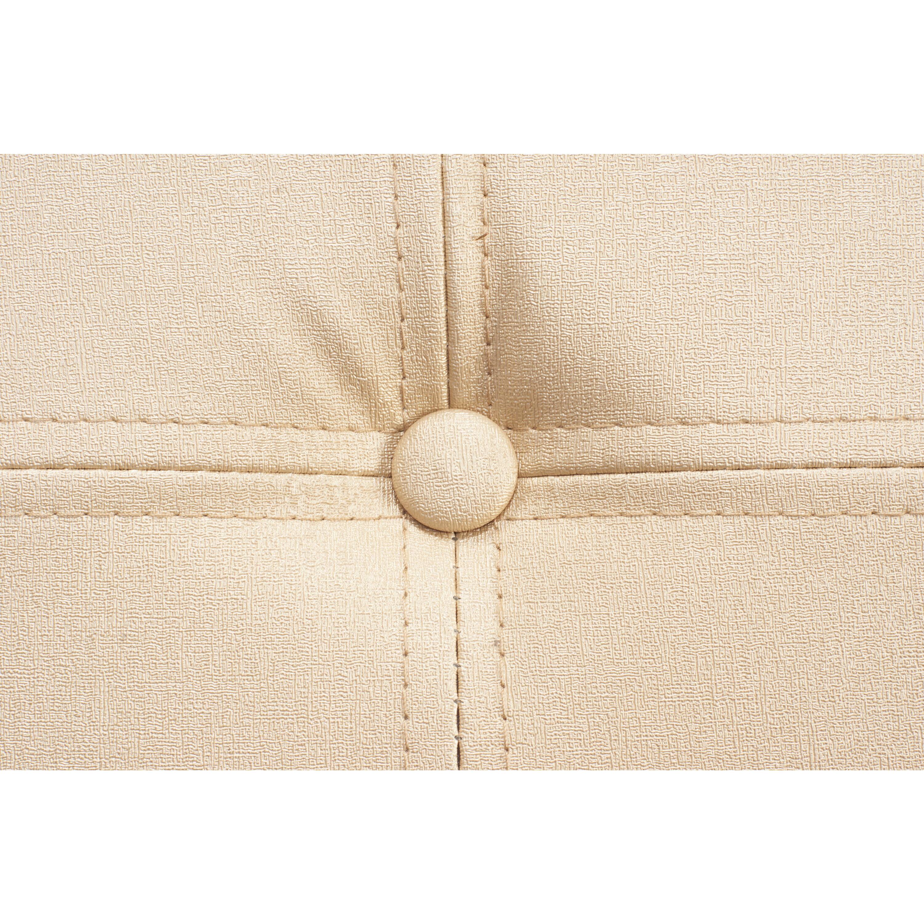 Simplify Metallic Faux Leather Folding Storage Ottoman Cube