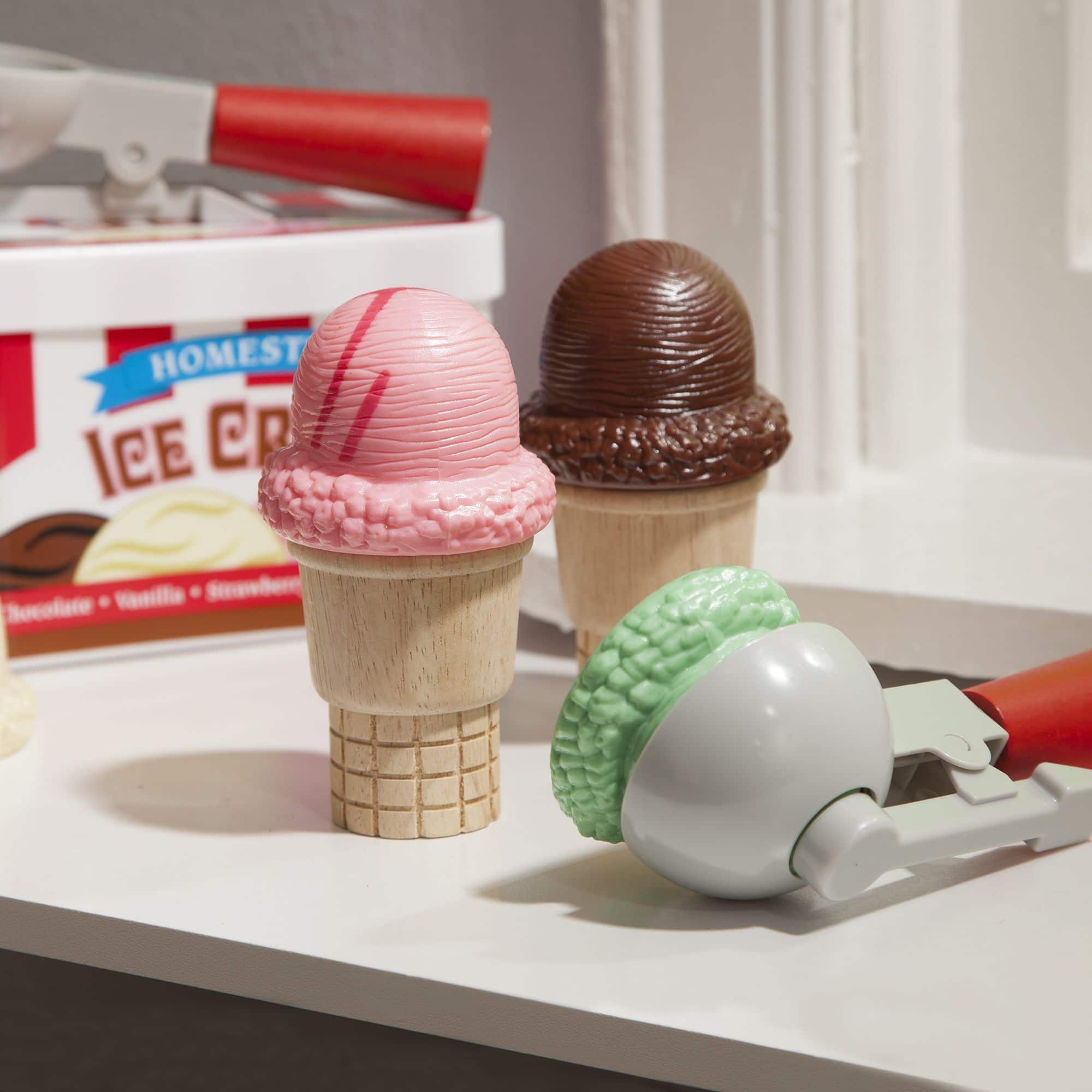Melissa & Doug Scoop and Stack Ice Cream Cone Magnetic Pretend Play Set for sale online 