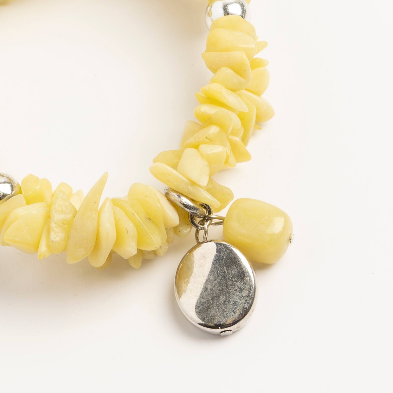 John Bead New Jade Green Natural Stone 2-Strand Bracelet with Circle Charm