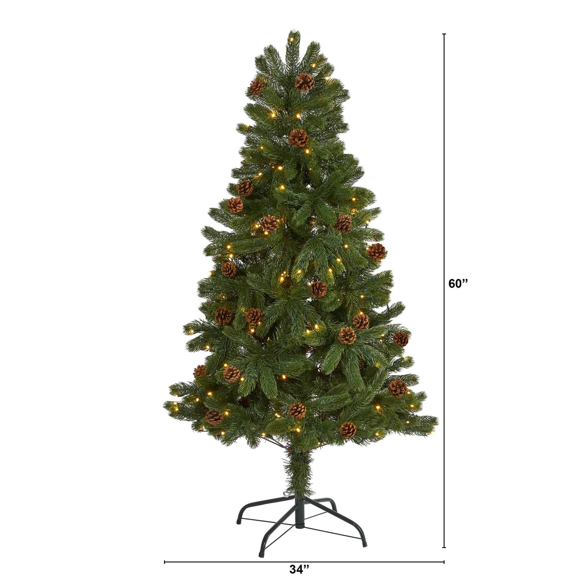 5ft. Pre-Lit Rocky Mountain Spruce Artificial Christmas Tree, Clear LED Lights