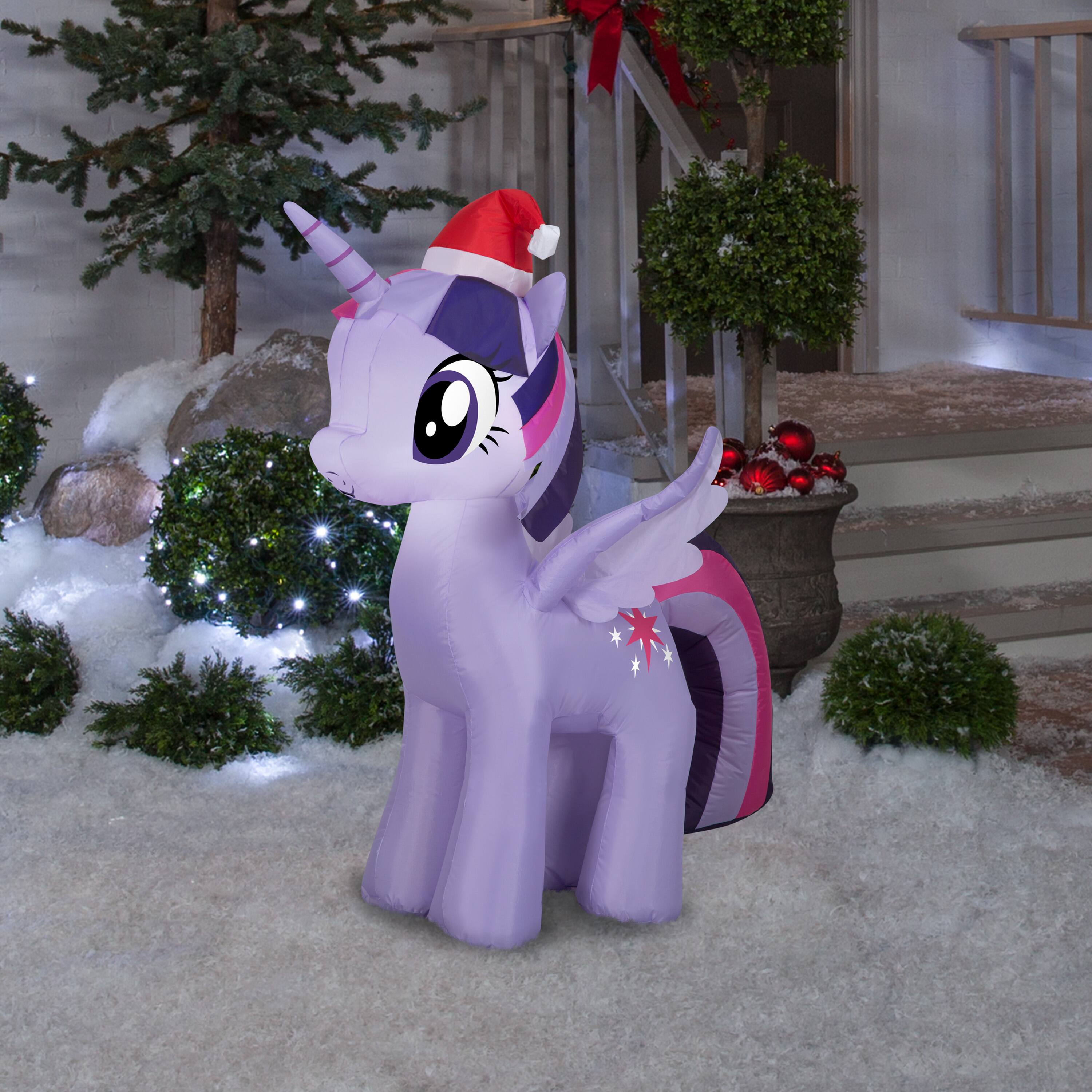3.5ft. Airblown® Inflatable Twilight Sparkle with Santa Hat