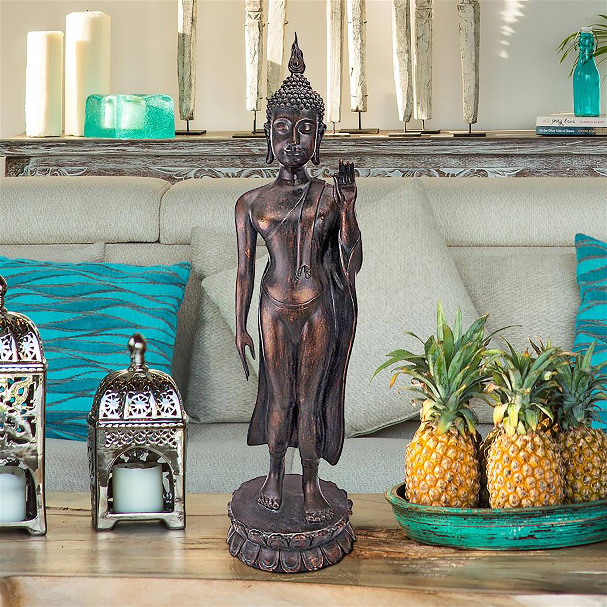 Design Toscano 34&#x22; Free from Fear Standing Buddha Statue