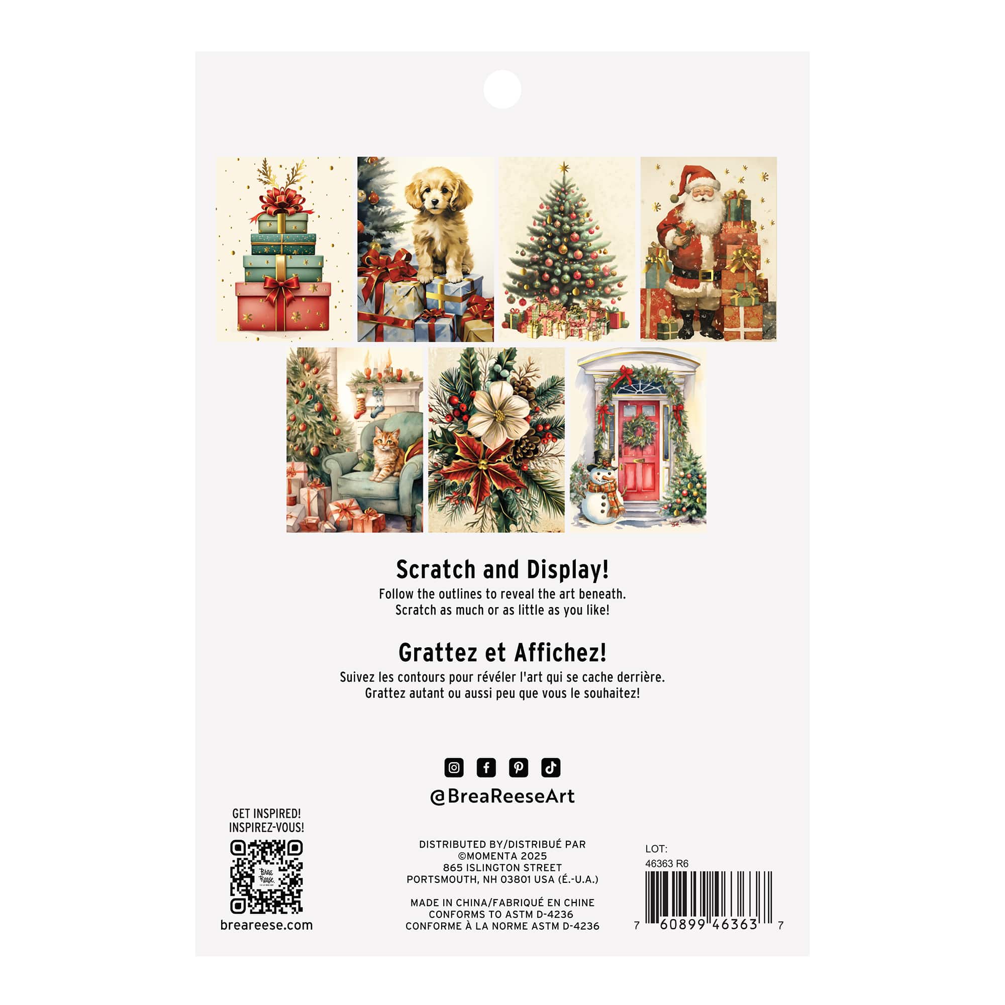 Brea Reese&#x2122; 6&#x22; x 8&#x22; Classic Christmas Scratch Art Paper Pad