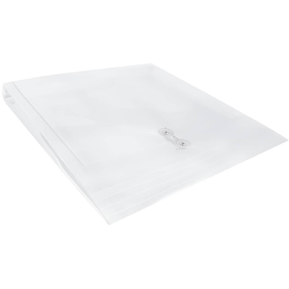 JAM Paper Large Clear Square Plastic Envelopes with Button &#x26; String Tie Closure, 12ct.