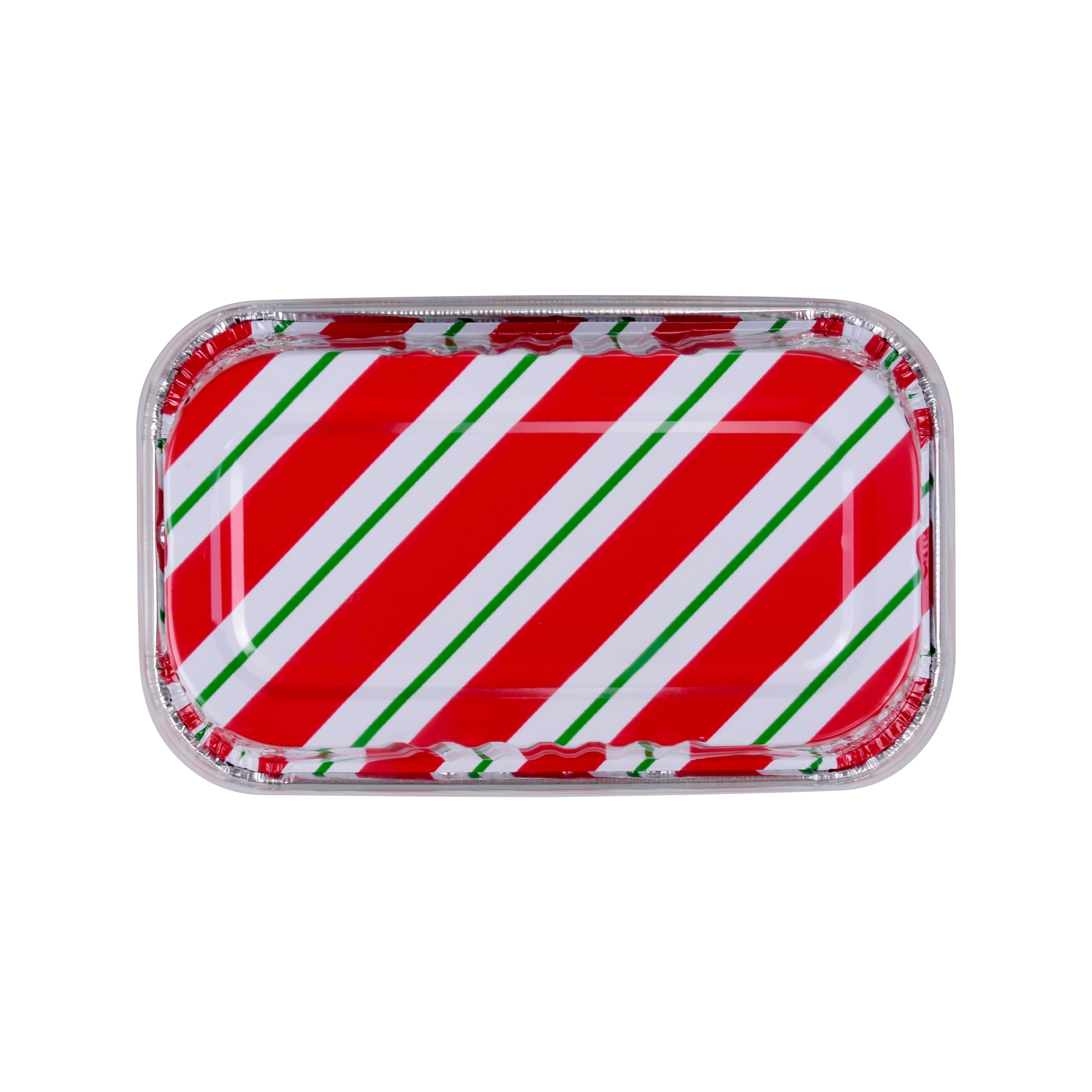 6 Christmas Holiday Stripes Disposable Aluminum Baking Pans by Celebrate  It™, 6ct.