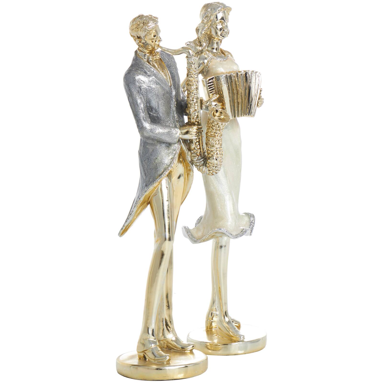 14&#x22; Gold Musician Sculpture Set