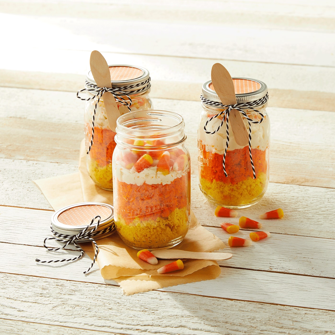 Mason Jar Candy Corn Trifle
