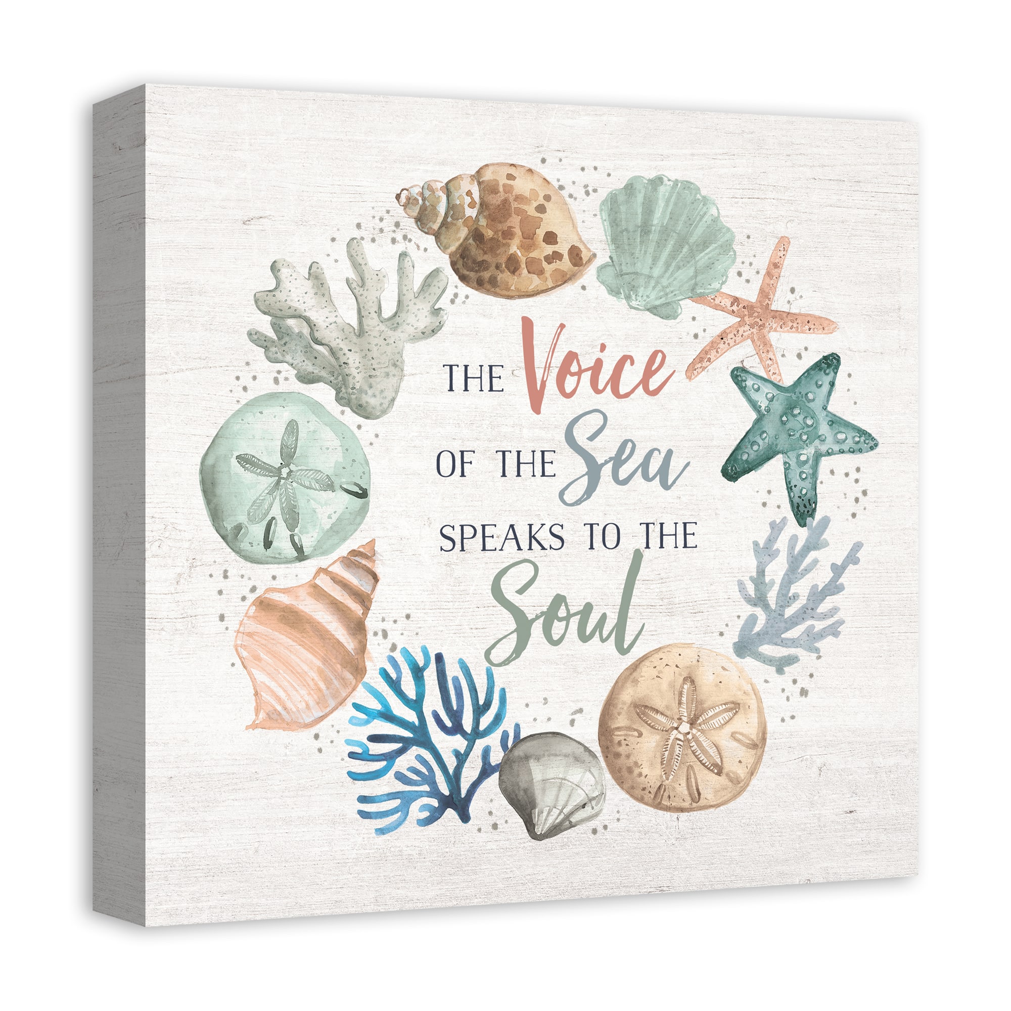 Voice Of The Sea Wreath Canvas Wall Art