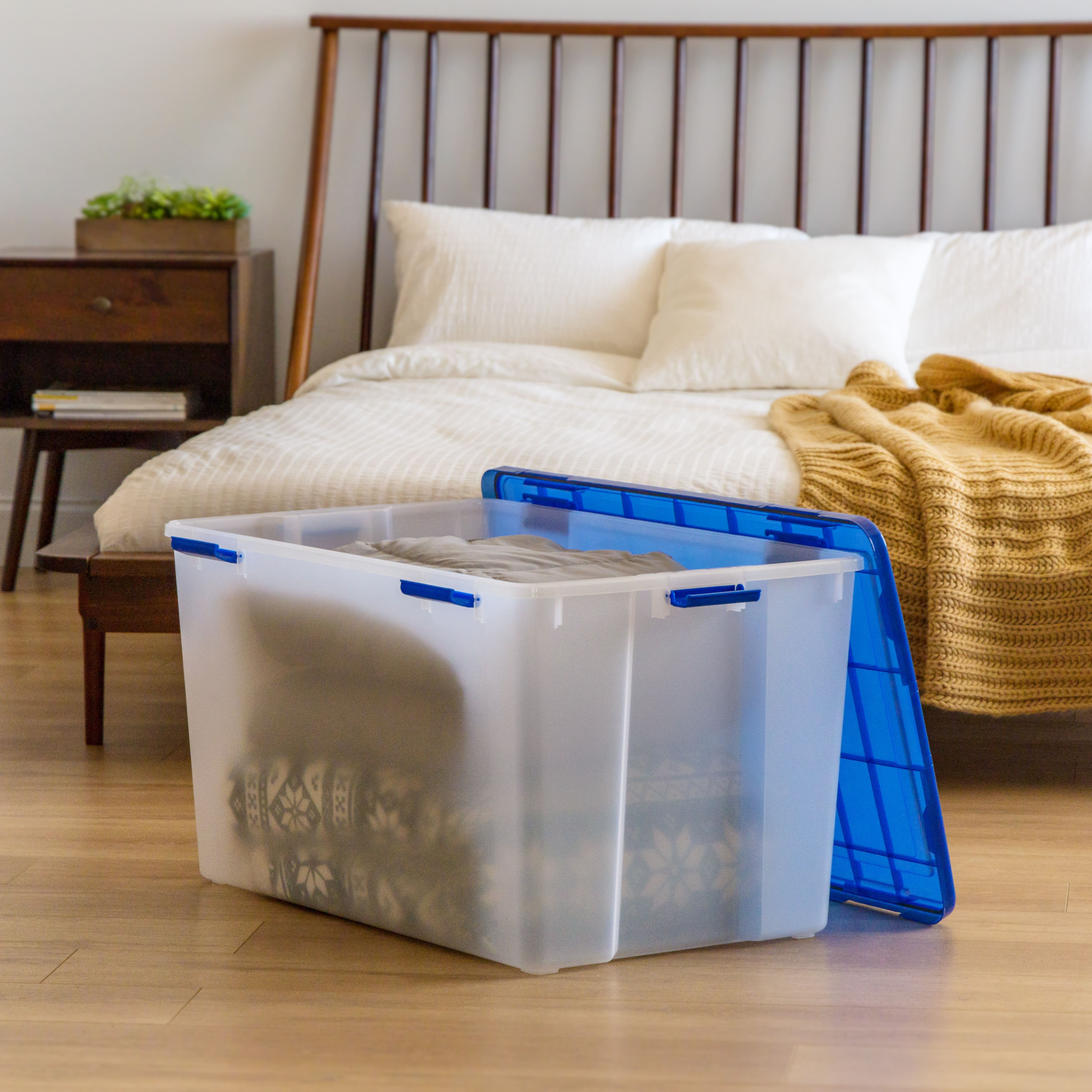 IRIS&#xAE; 156qt. Clear Ultimate Box with Blue Buckle Lid