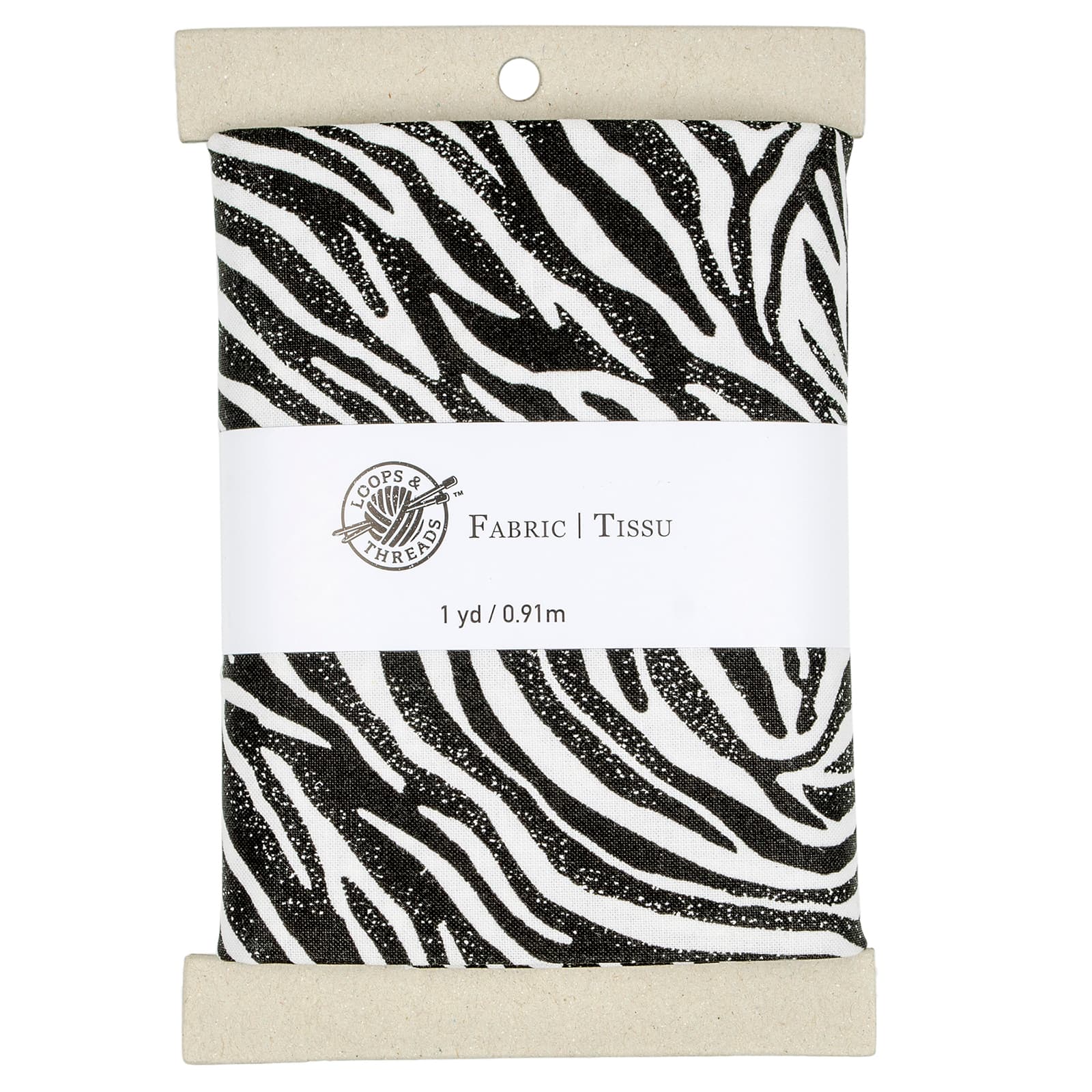 Black & White Zebra Cotton Fabric Bundle by Loops & Threads™