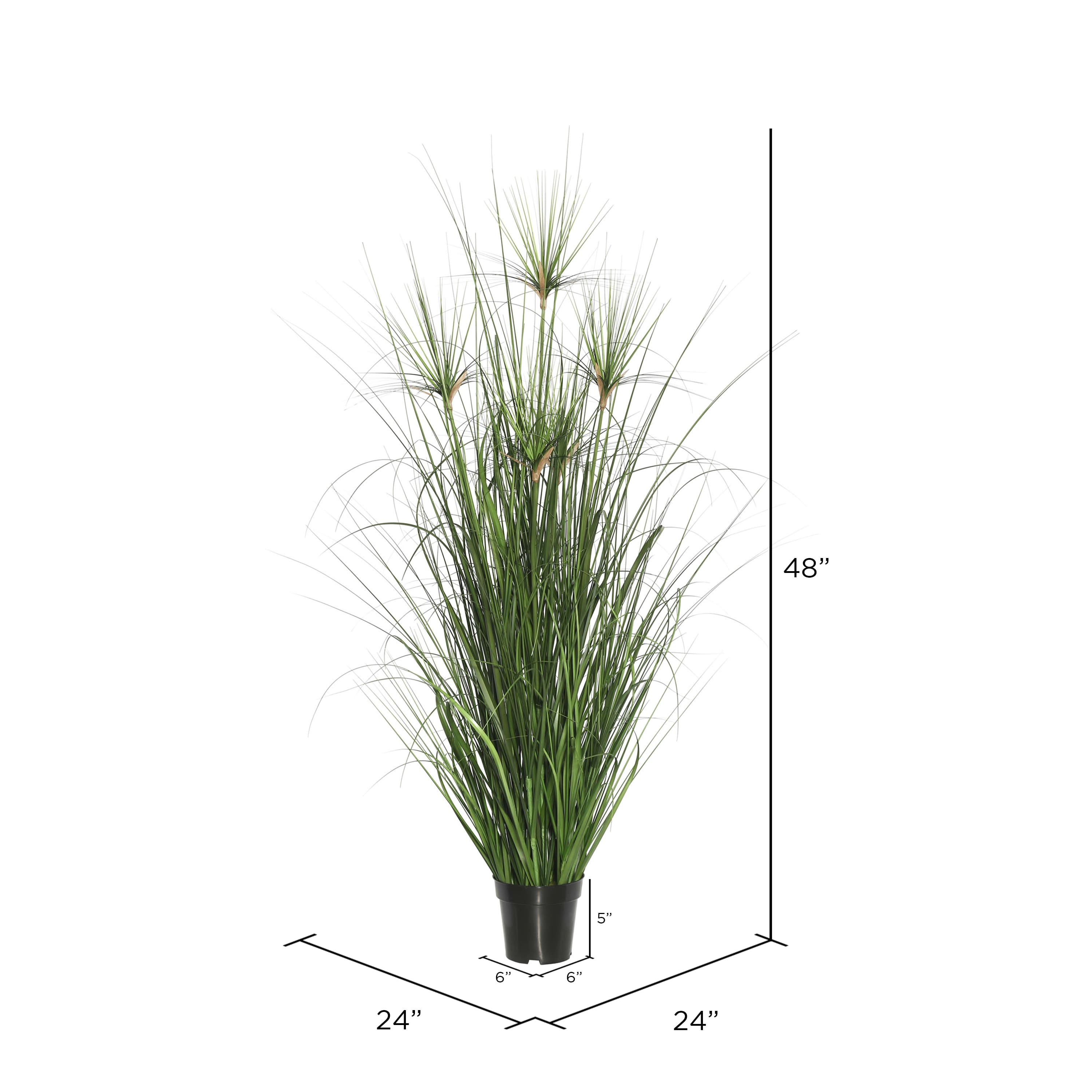 4ft. Potted Artificial Green Brushed Grass