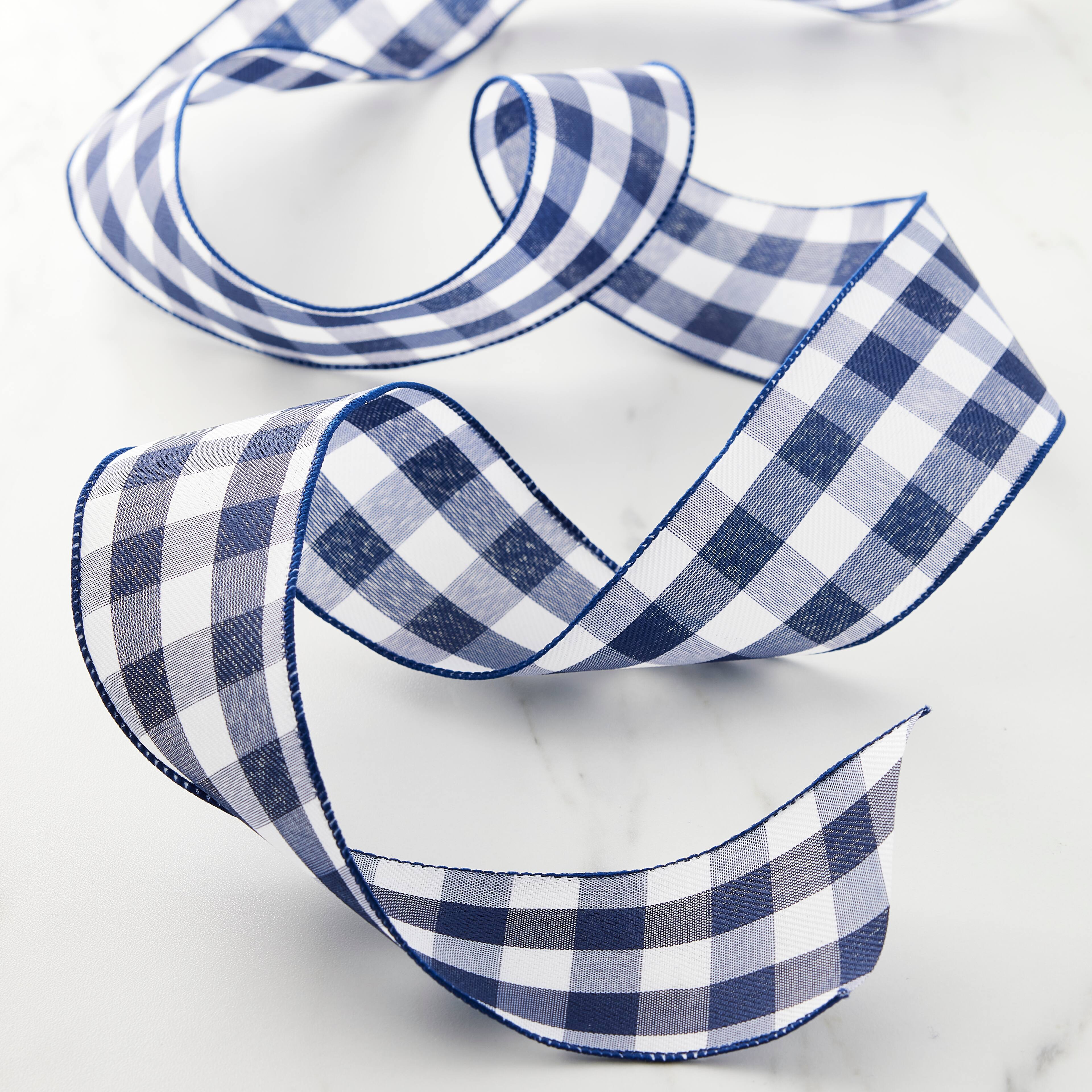 Ruban à motif guingan avec fil de fer de 6,4 cm x 7,6 m Classique de Celebrate It