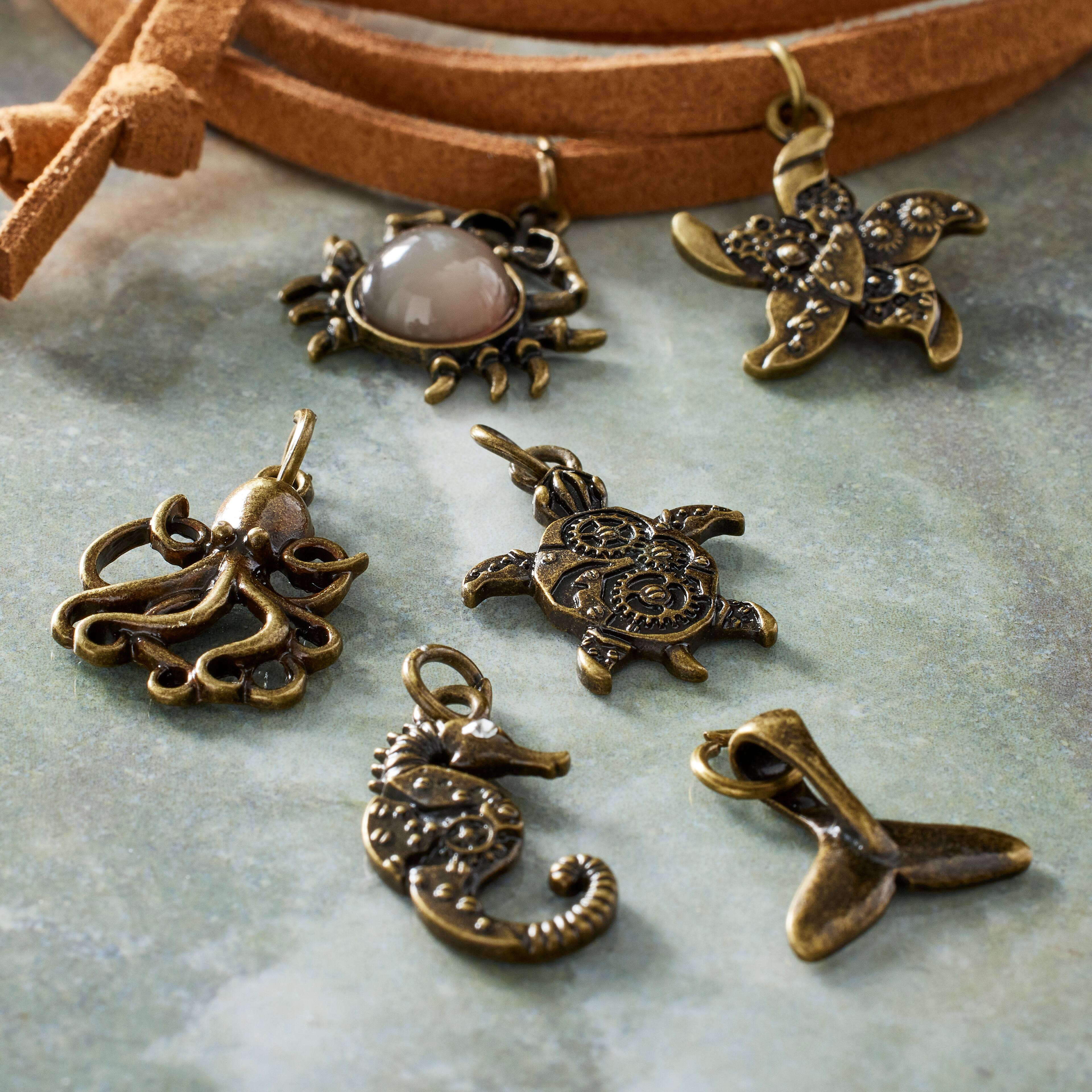 12 Packs: 6 ct. (72 total) Found Objects Clockwork Ocean Charms by Bead Landing™