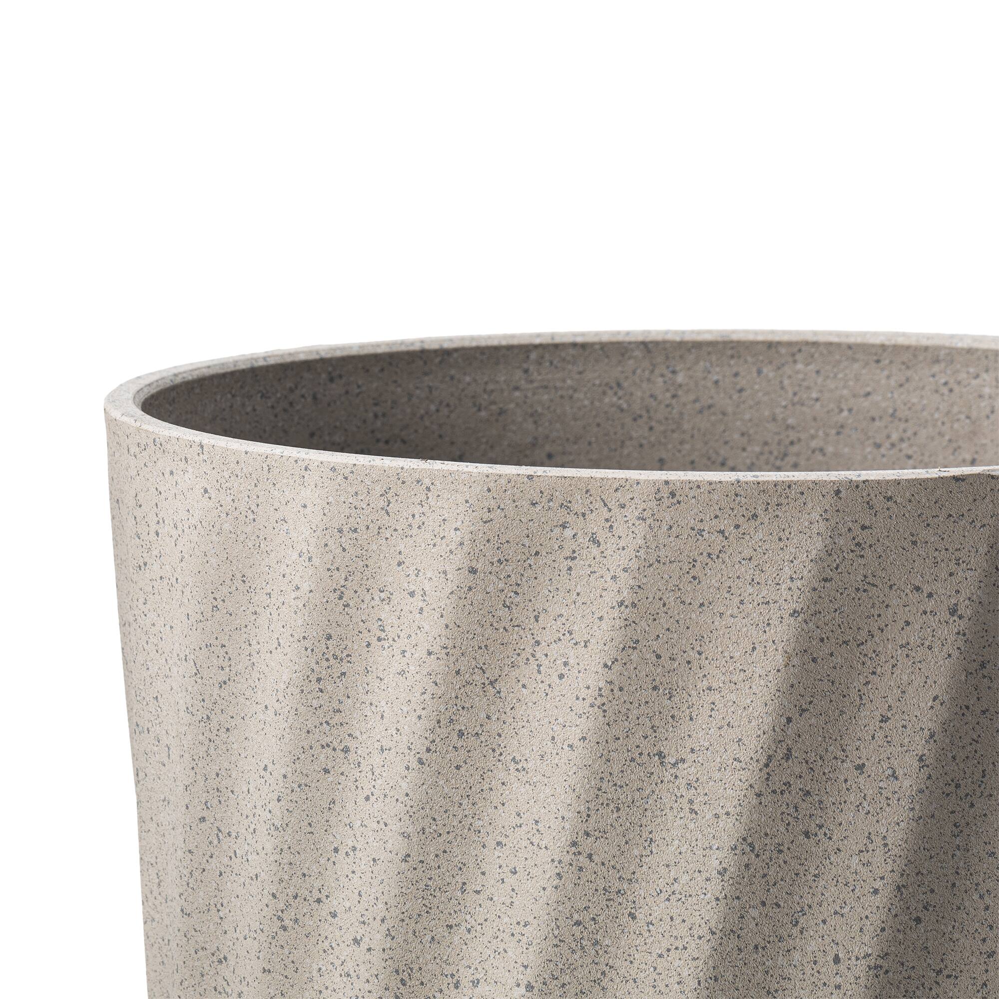Glitzhome® 24" Sand Beige Faux Terrazzo Wave Textured Ceramic Planters, 2ct.