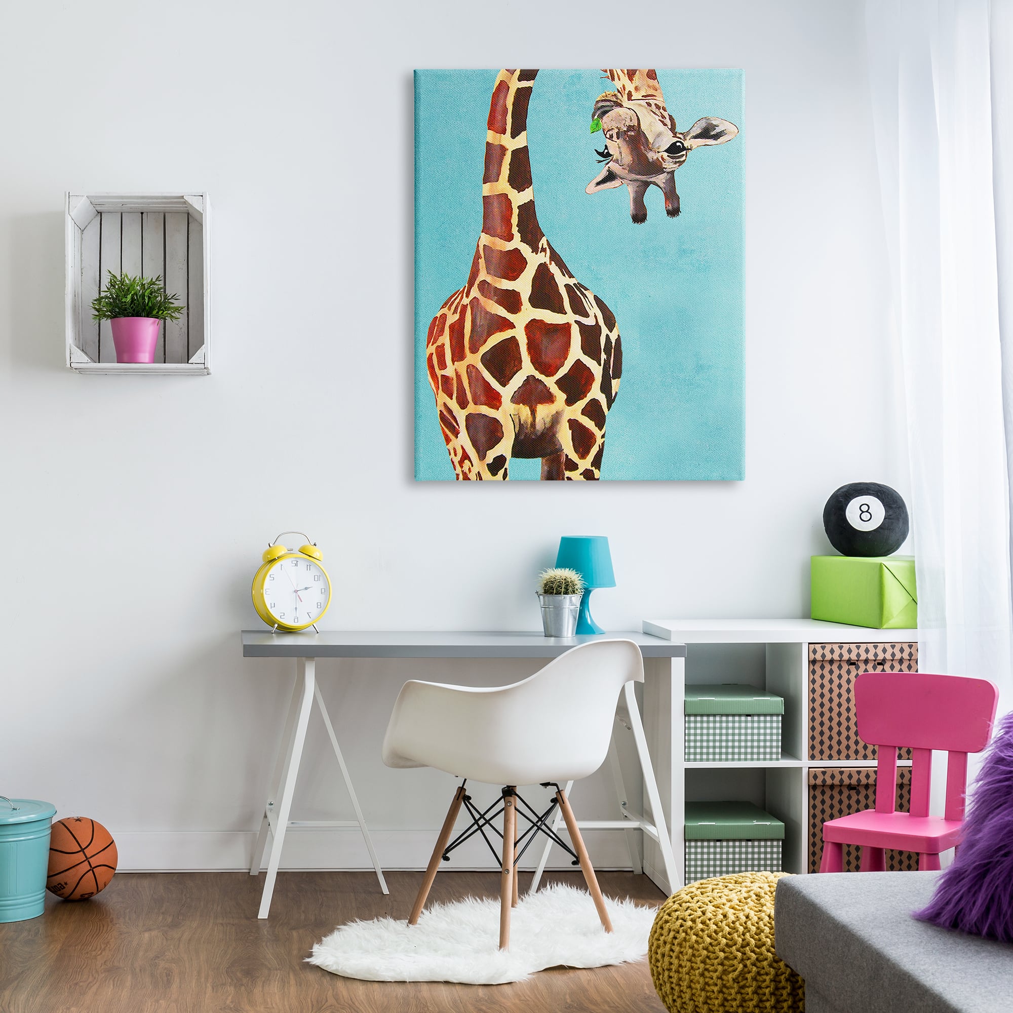 Stupell Industries Curious Giraffe Chewing Leaves Canvas Wall Art