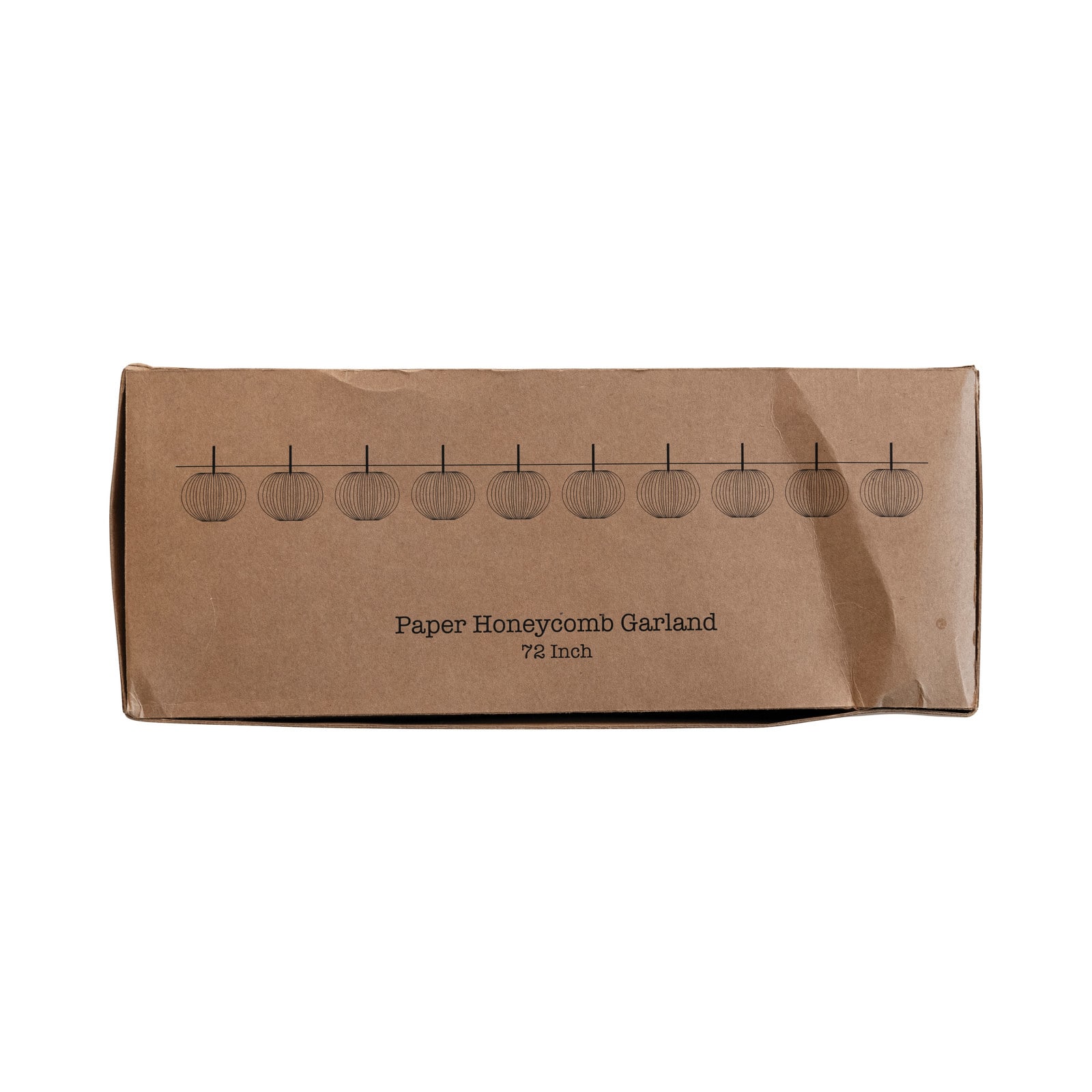 Hello Honey® 6ft. Orange Paper Folding Honeycomb Pumpkin Garland