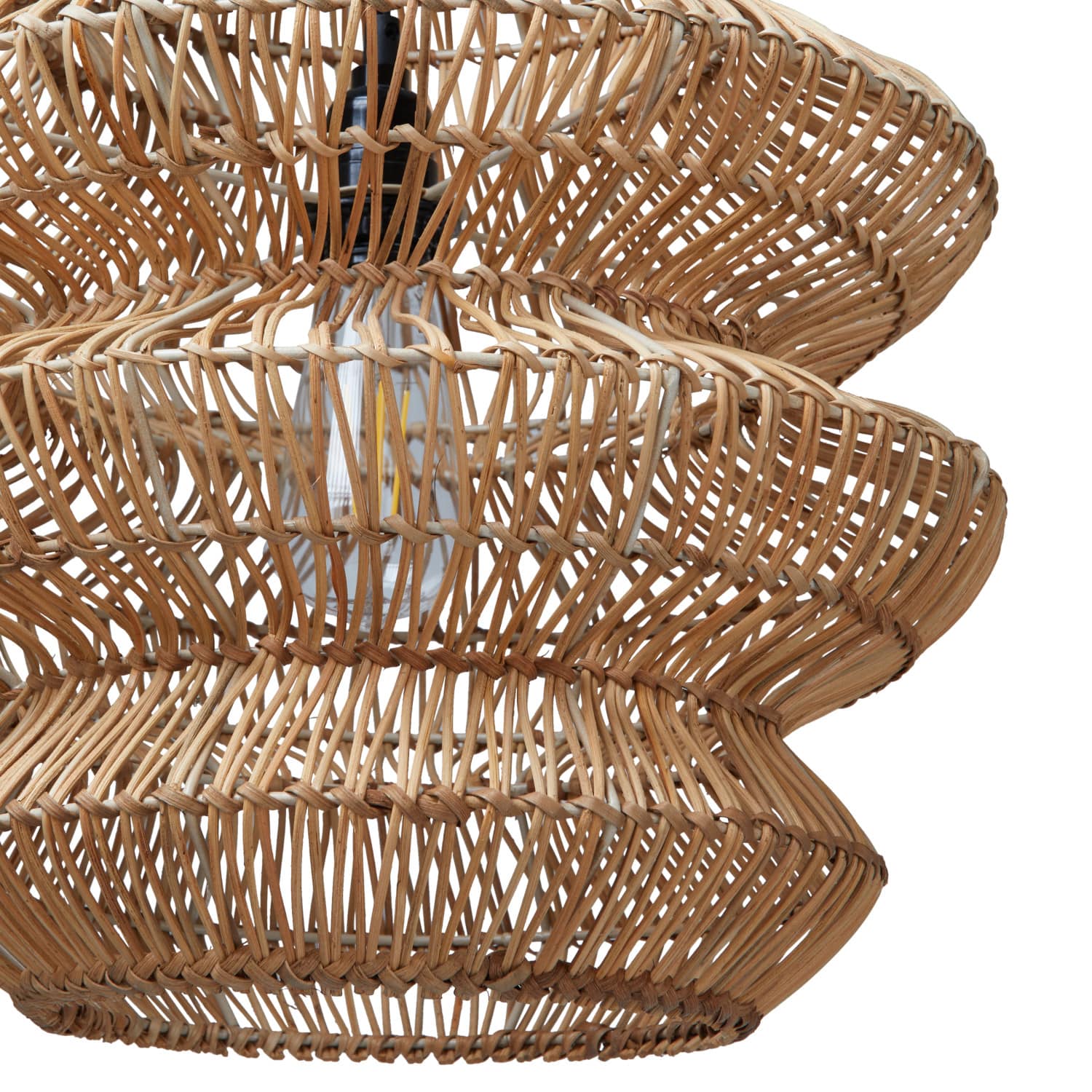 Hello Honey® 16" Boho Natural Woven Rattan Sculptural Pendant Light