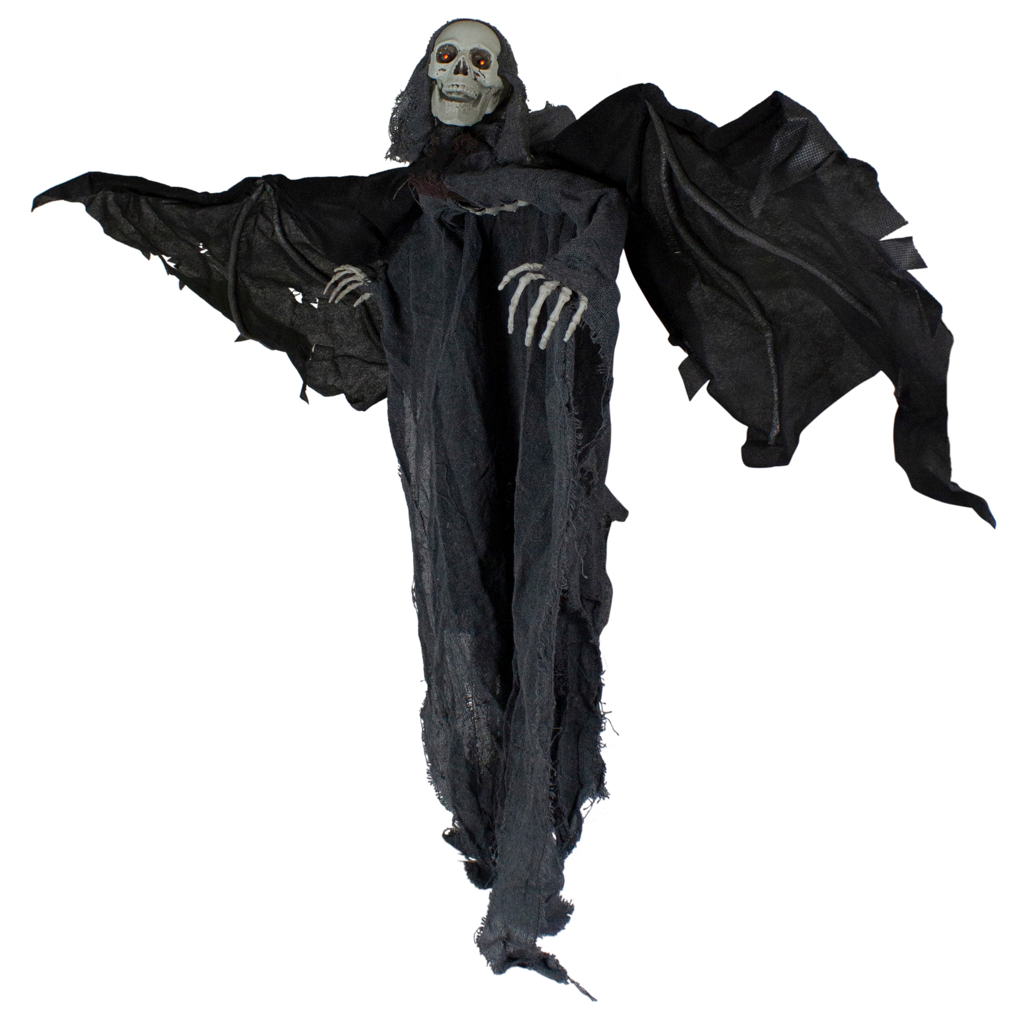 50&#x22; LED Lighted &#x26; Animated Winged Grim Reaper Halloween Decoration