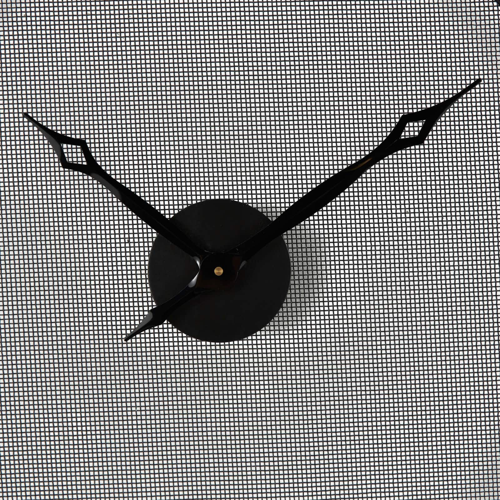 Industrial Black Metal &#x26; Gray Mesh Wall Clock