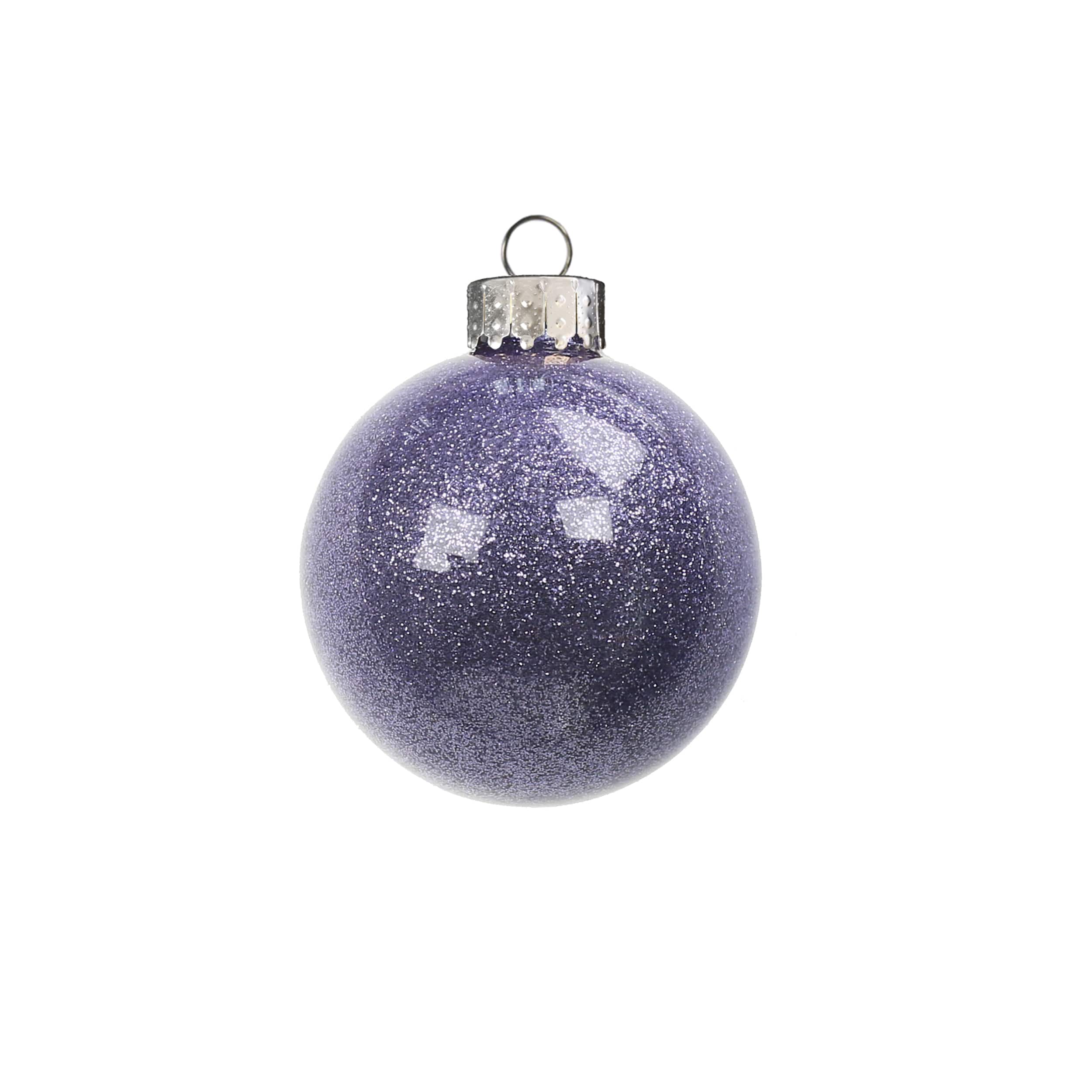 6 Pack 2.5&#x22; Lilac Glitter Glass Ball Ornaments by Ashland&#xAE;
