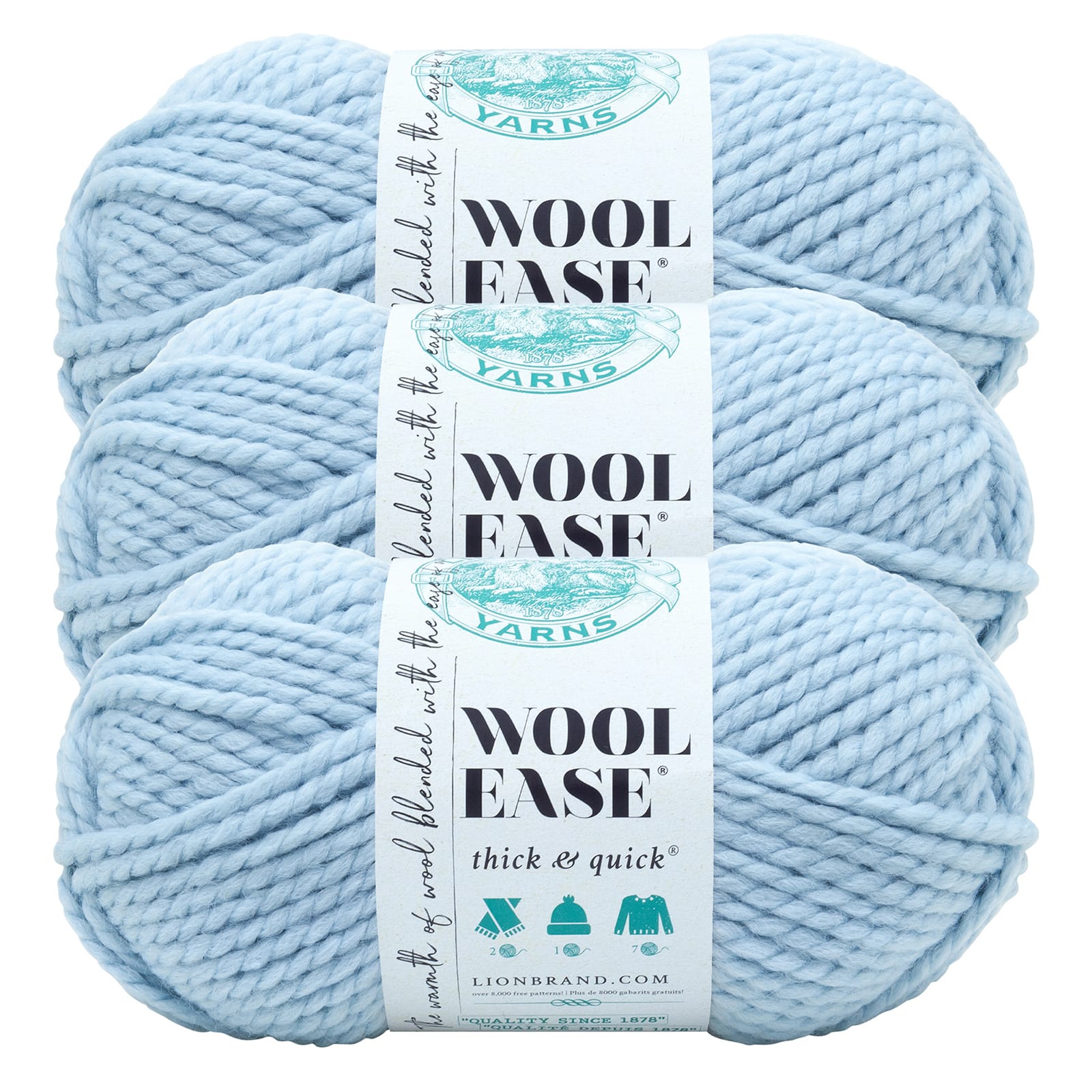 Lion Brand Wool-Ease Thick & Quick Yarn - Bluebird - 023032645179