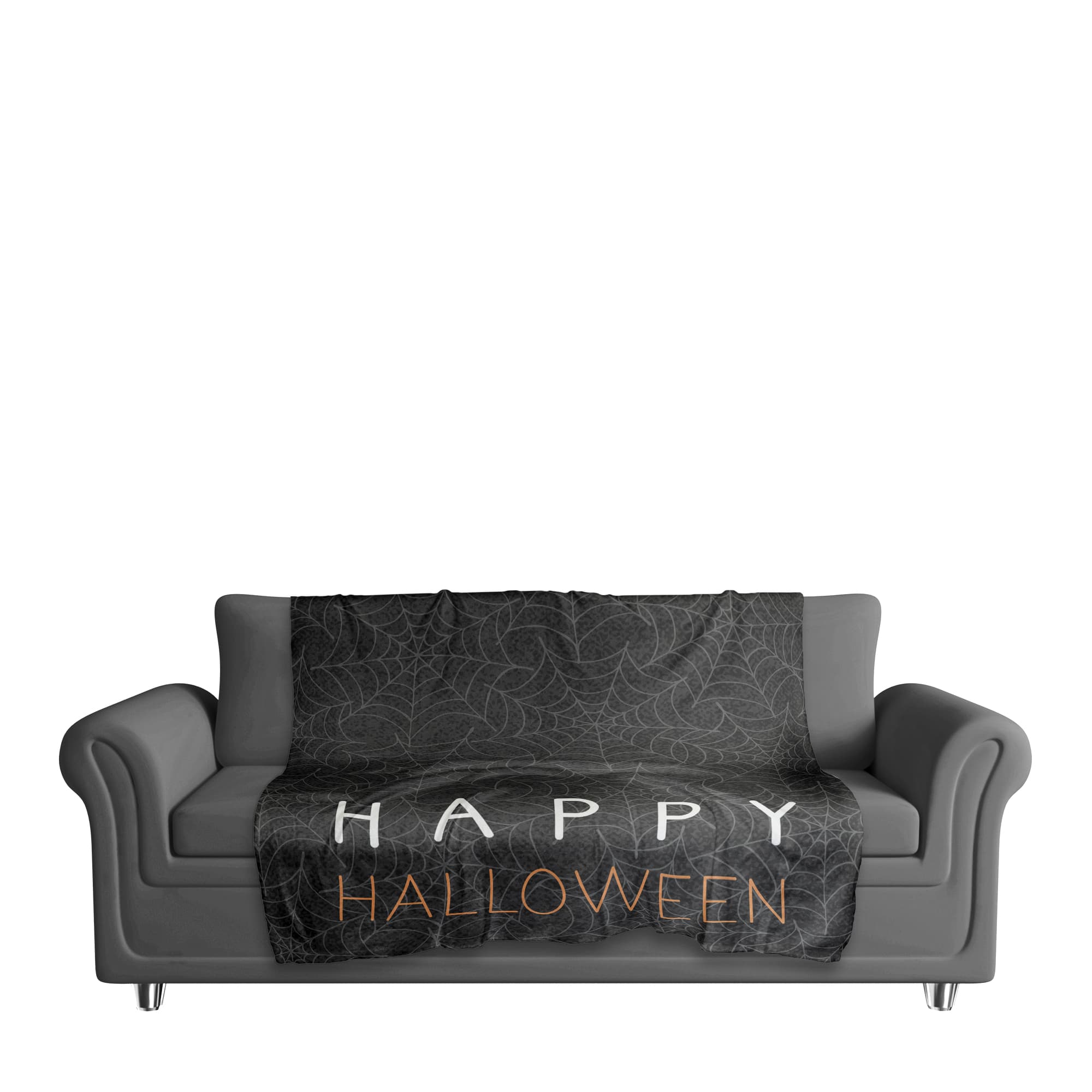 Happy Halloween Spider Webs 50" x 60" Sherpa Fleece Blanket