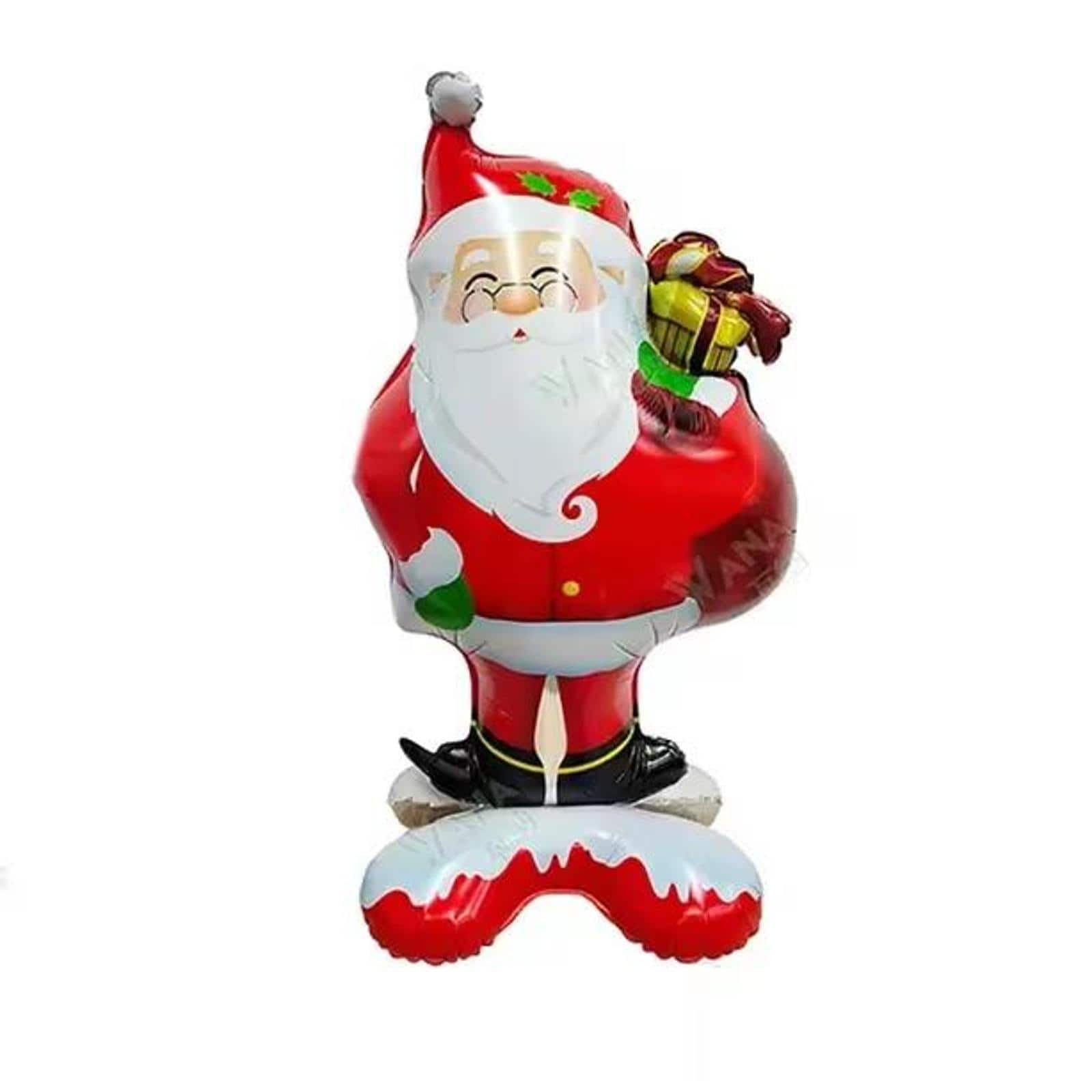 Wizardi 26" x 47" Santa's Christmas Standing Foil Balloon Decoration