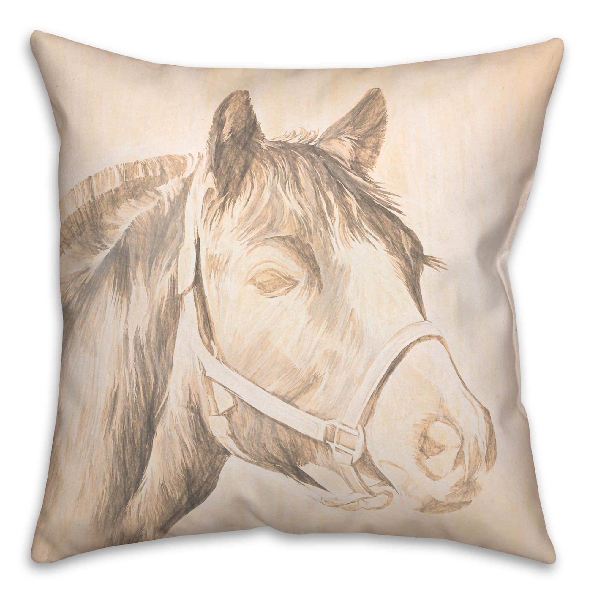 Black And White Horse Throw Pillow
