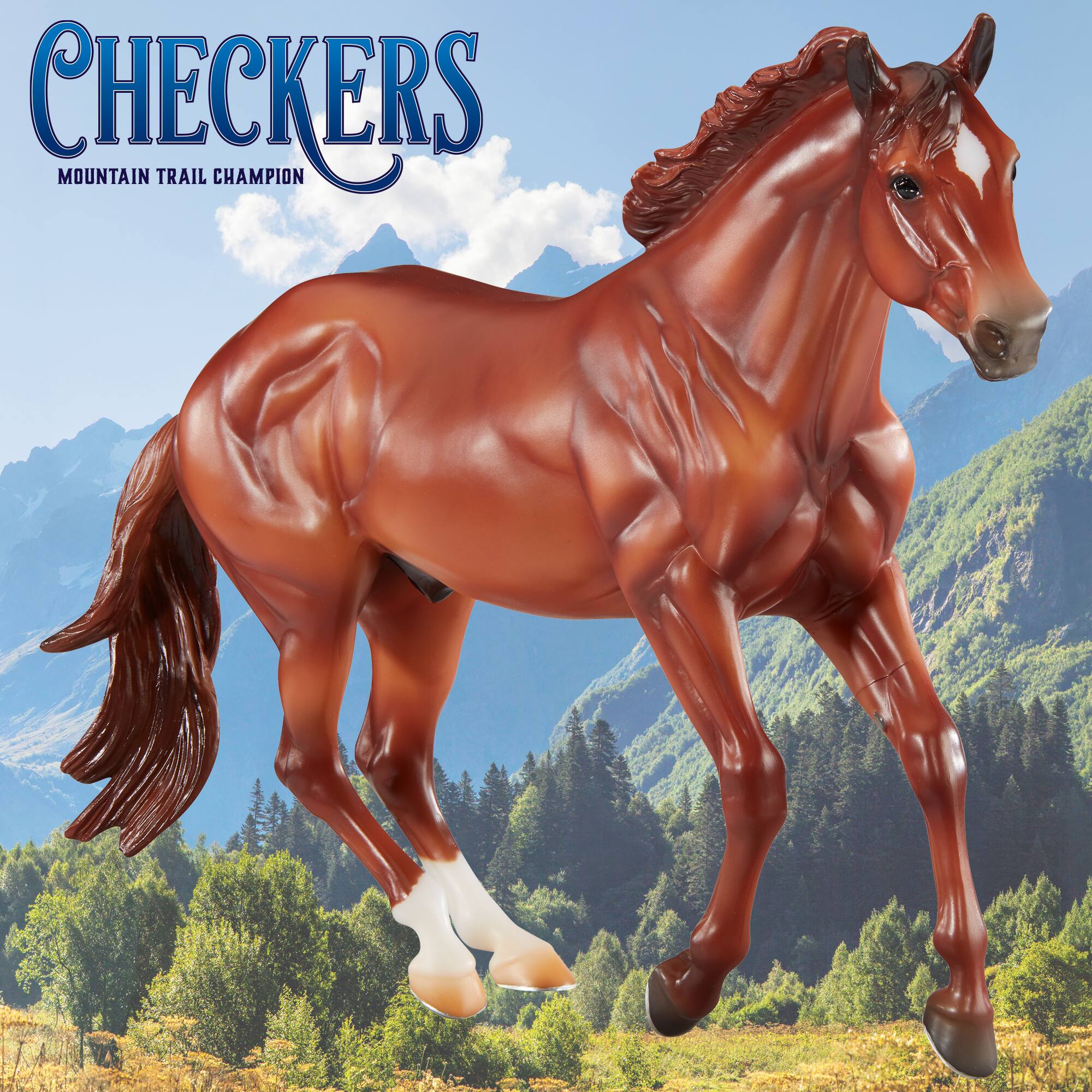 Reeves Breyer Checkers Mountain Trail Champion Horse Toy Model