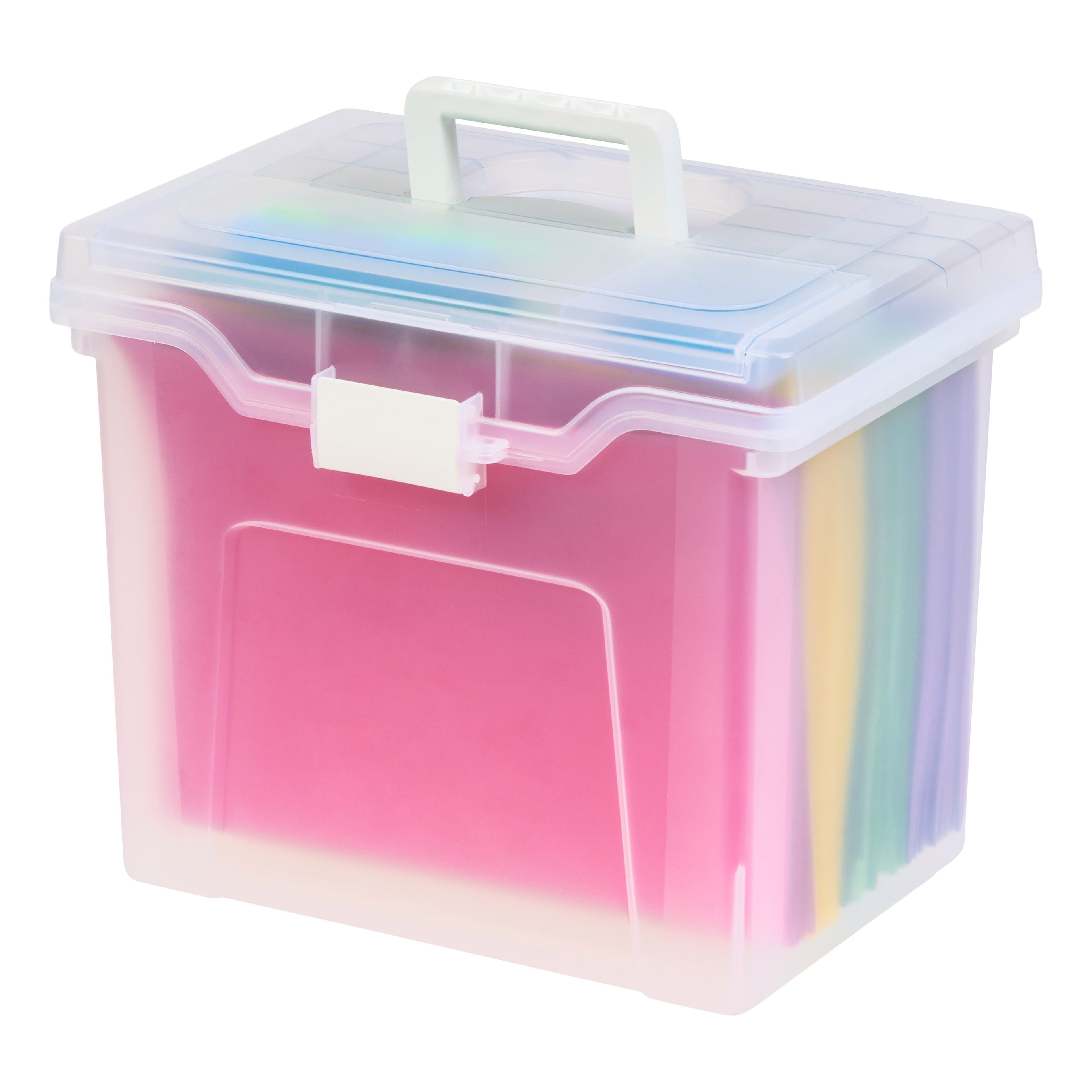 IRIS 35 Qt. Hinged Lid File Storage Bin in Clear (6-Pack) 587780 - The Home  Depot