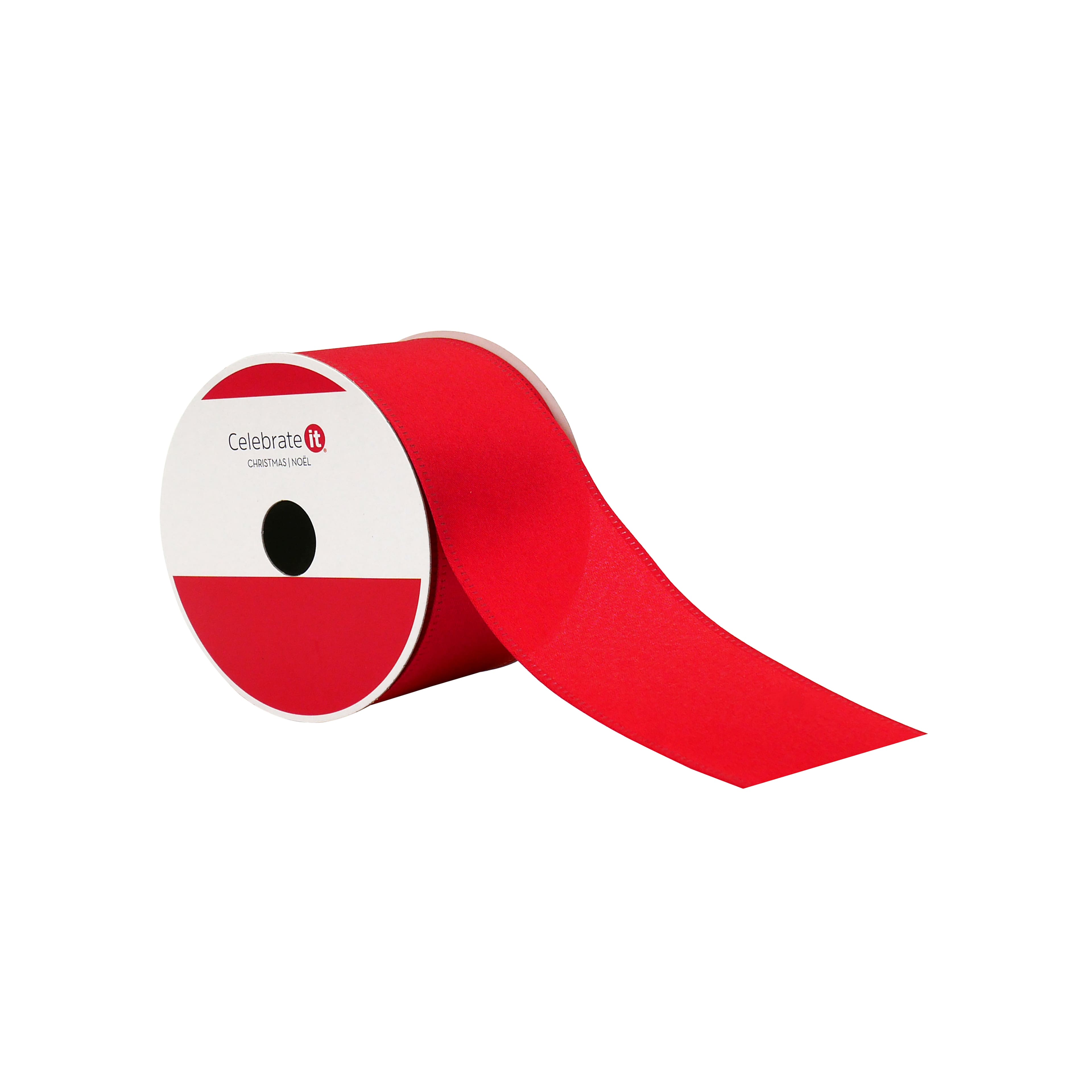 2.5&#x22; x 20ft. Red Wired Sateen Ribbon by Celebrate It&#xAE;