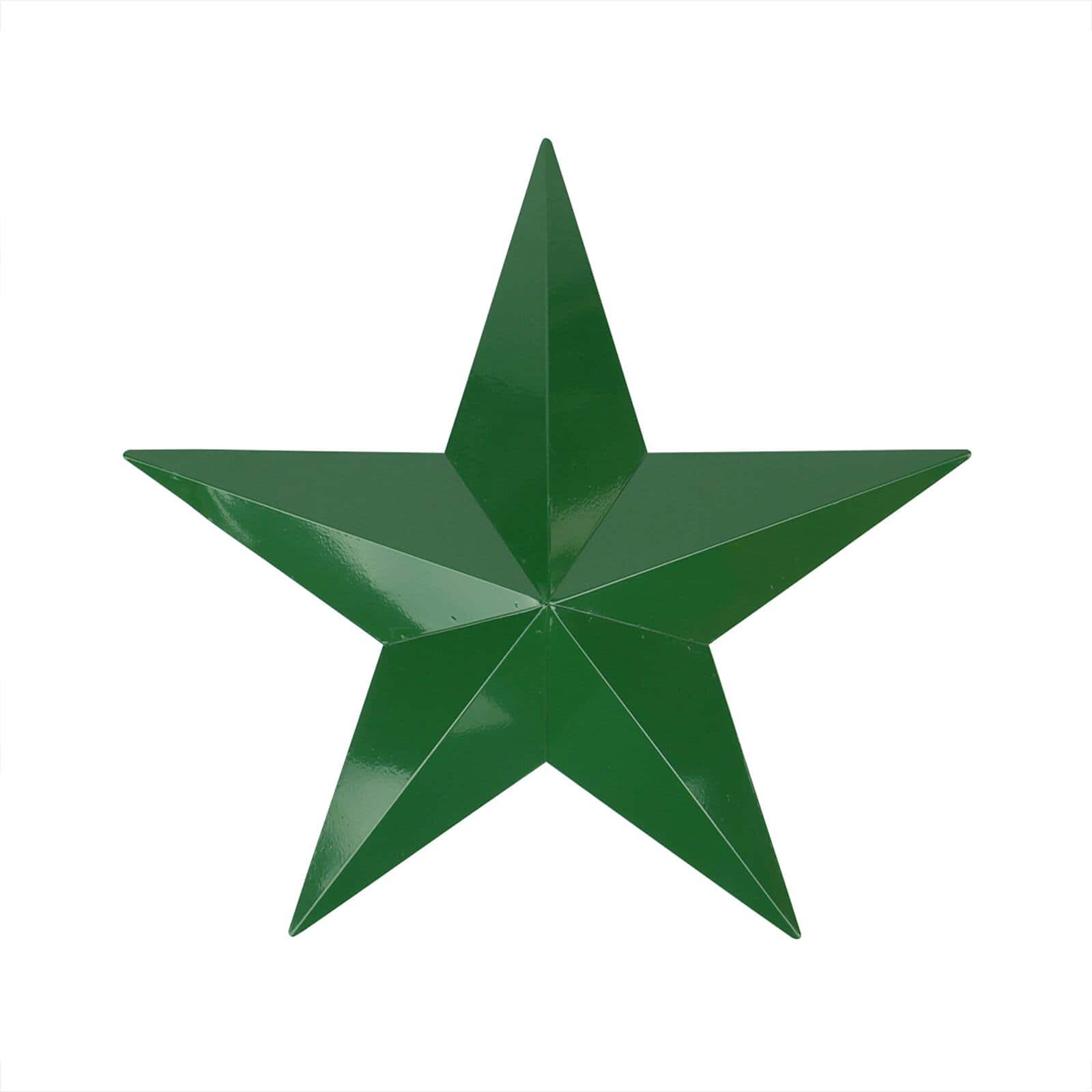 15" Hunter Green Country Rustic Star Indoor/Outdoor Wall Decoration