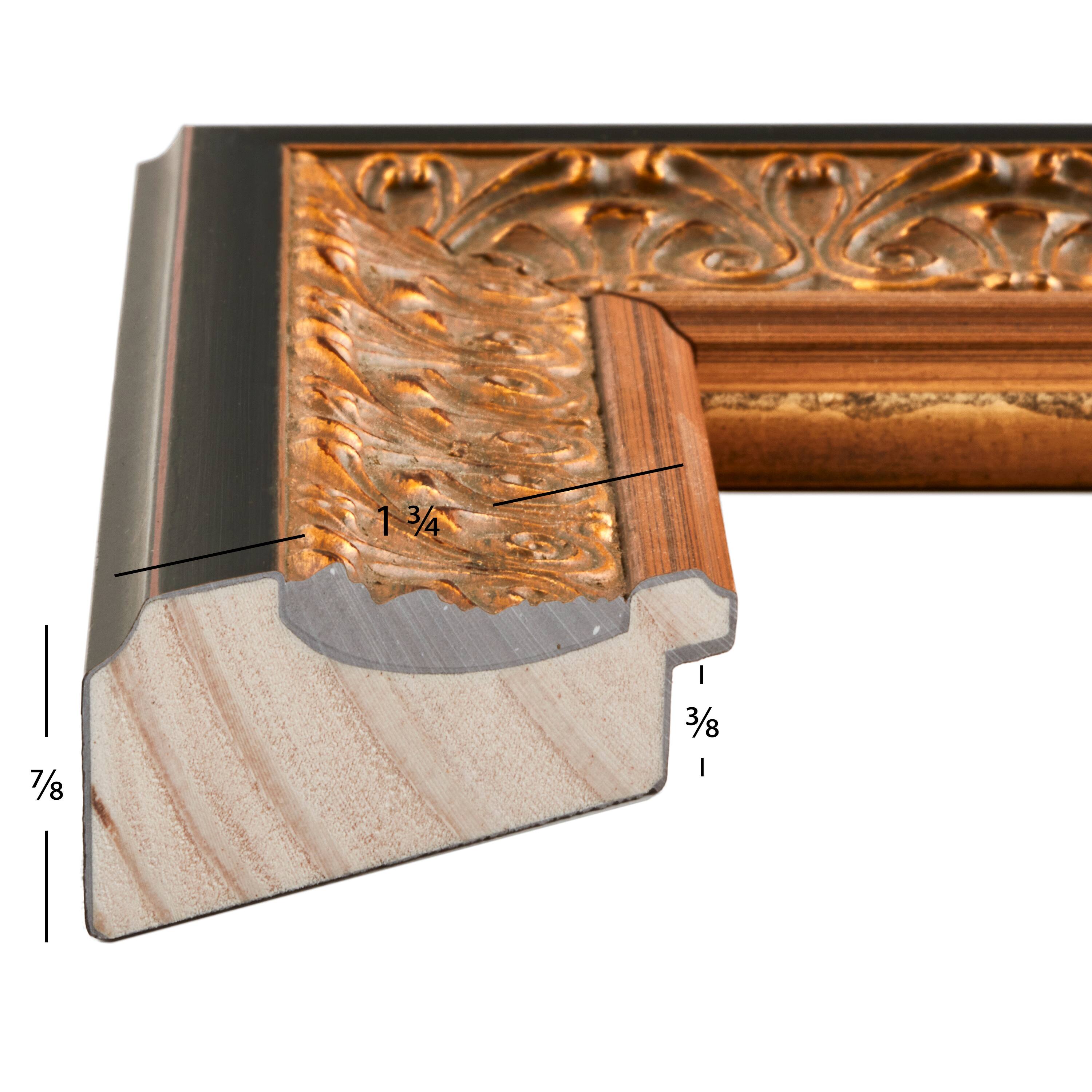 Craig Frames Furio Distressed Gold and Black Picture Frame