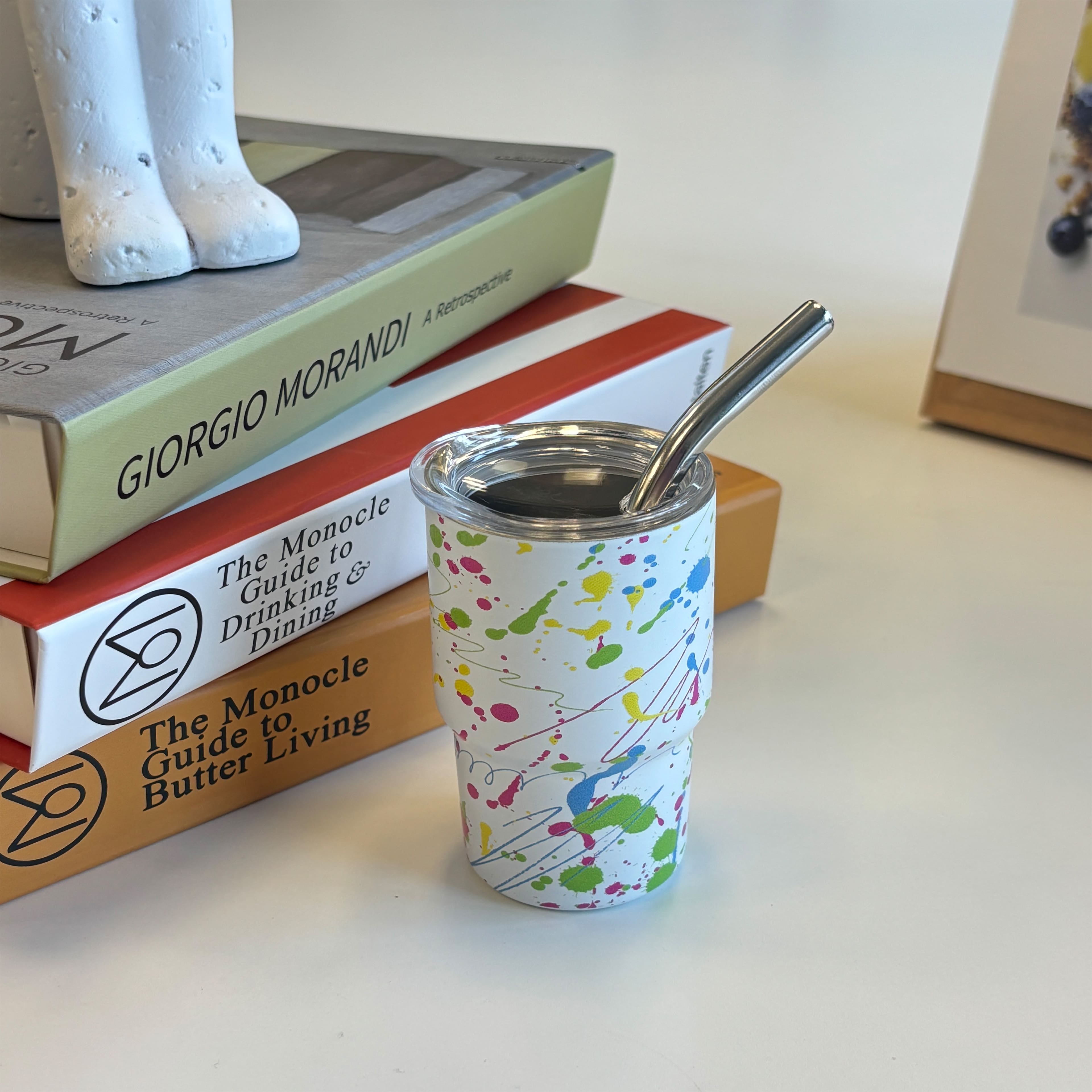 3oz. Mini White Splatter Stainless Steel Insulated Tumbler by Ashland®