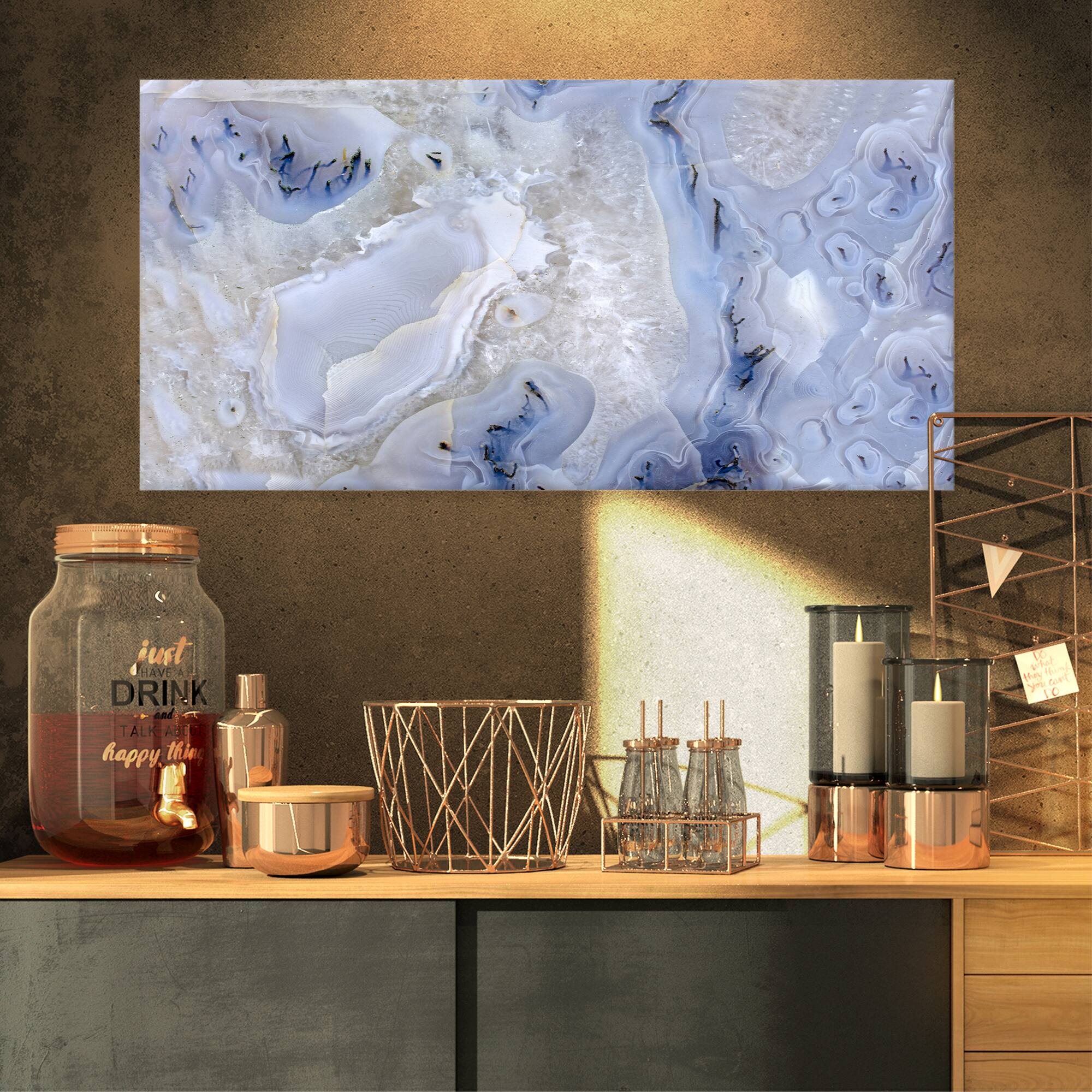 Designart - Agate Stone Background - Abstract Canvas Wall Art Print