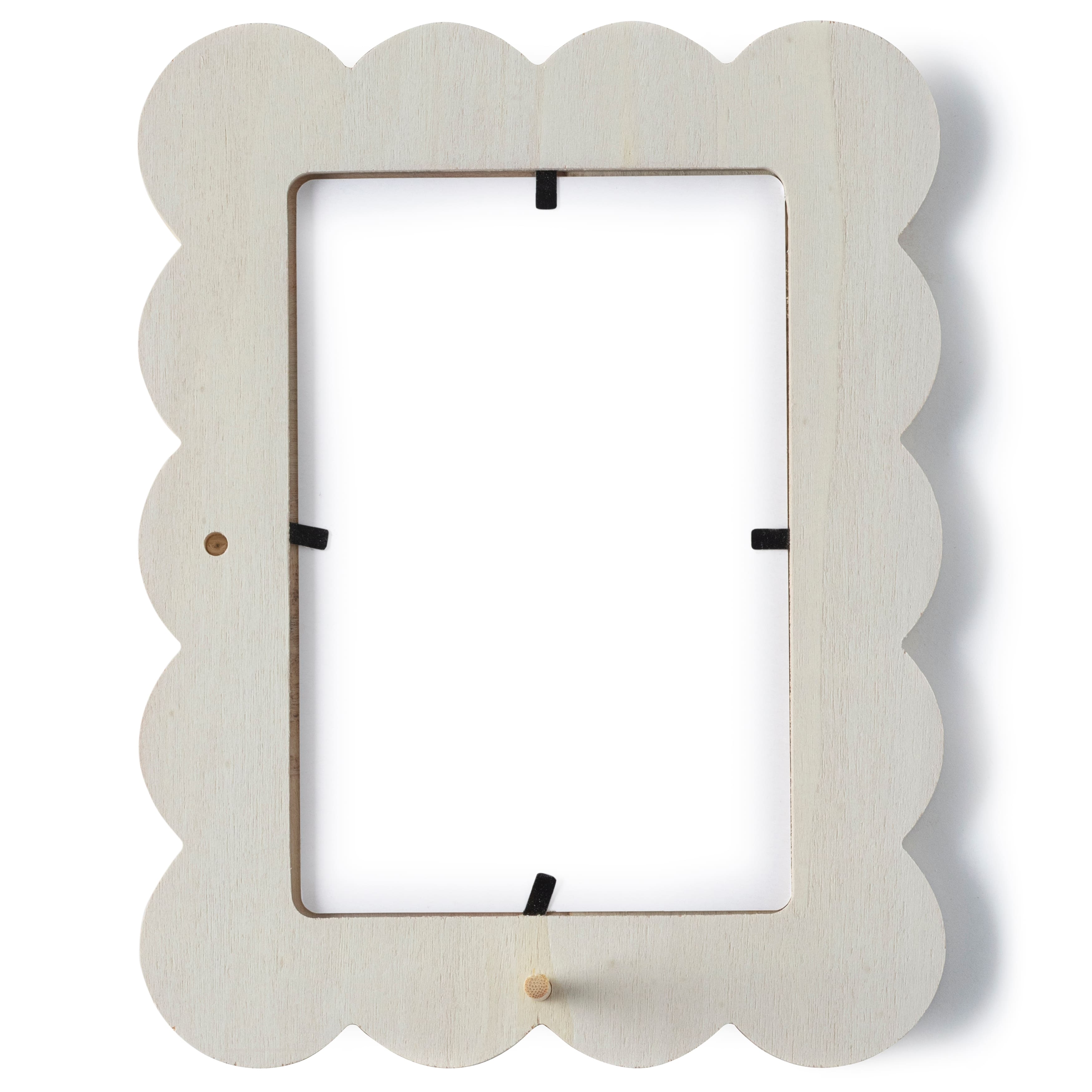 24 Pack: 4&#x22; x 6&#x22; Wooden Scalloped Frame by Make Market&#xAE;