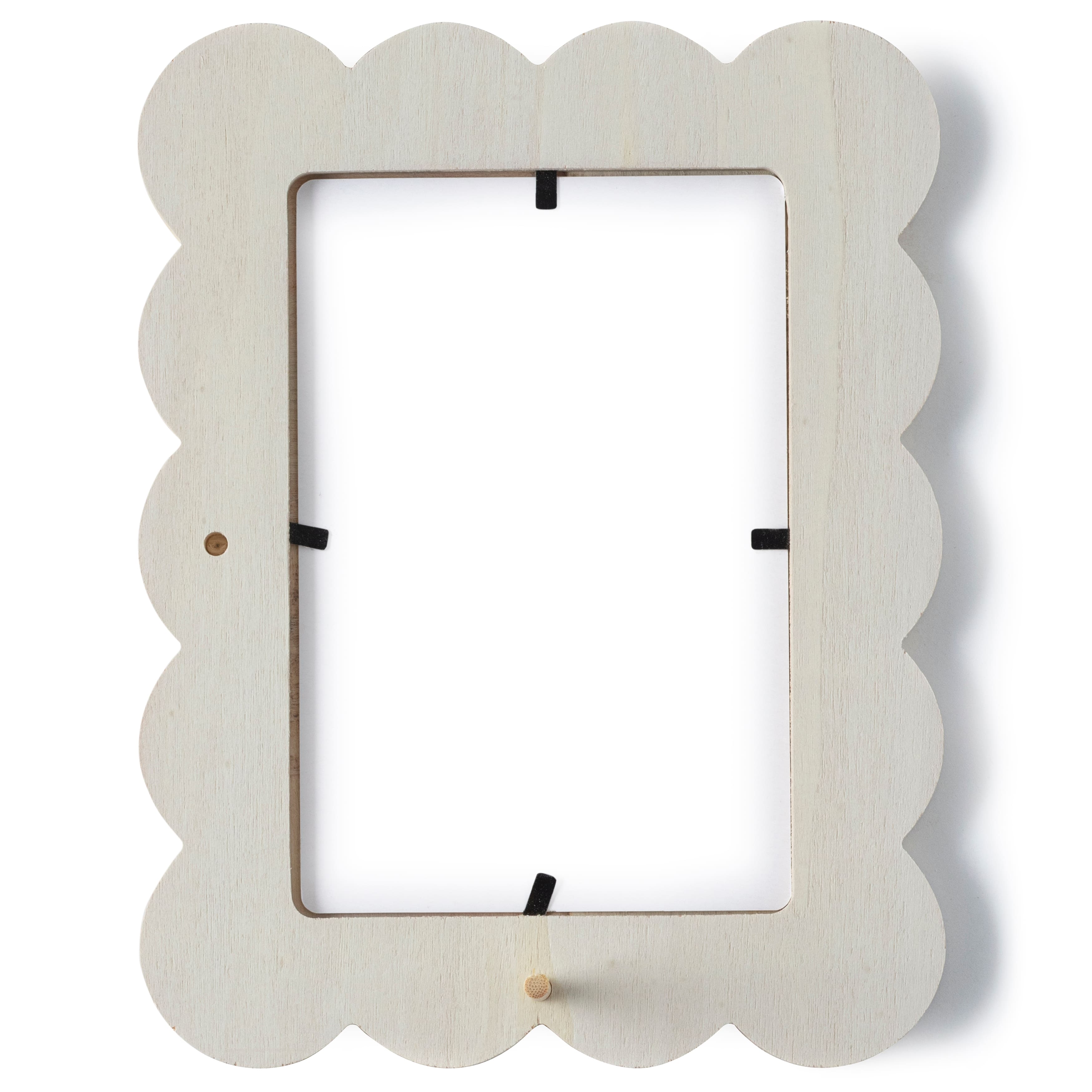 24 Pack: 4" x 6" Wooden Scalloped Frame by Make Market®