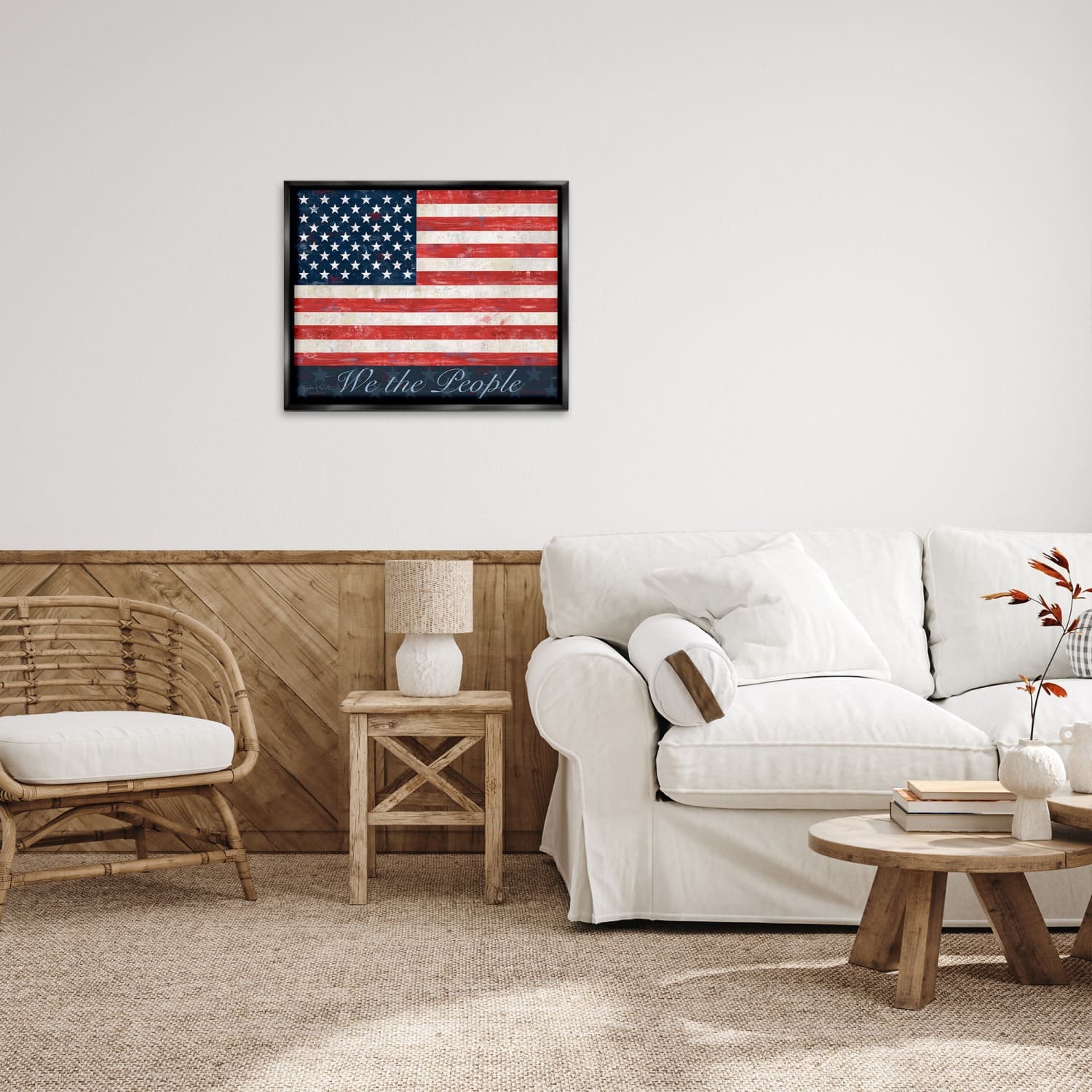 Stupell Industries We The People Flag Floater Framed Art